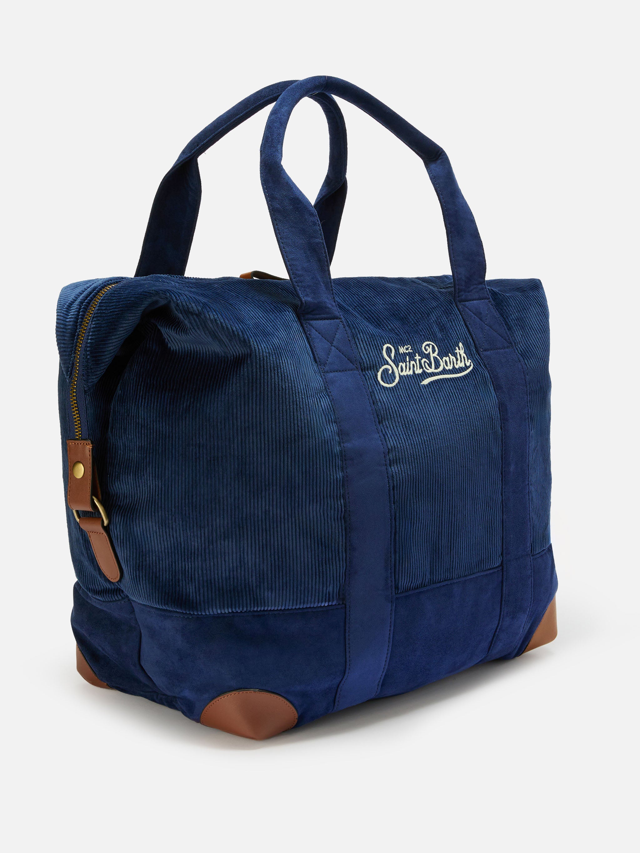 mc2-saint-barth-travel-bag-corduroy-borsone-viaggio-in-velluto-a-coste-blu-e-sue image 3