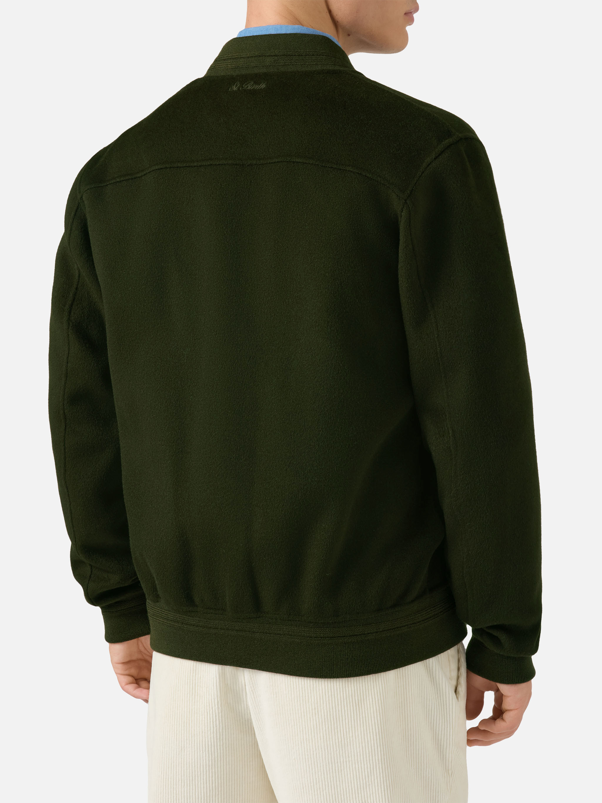 mc2-saint-barth-camden-bomber-uomo-lana-verde-militare image 2