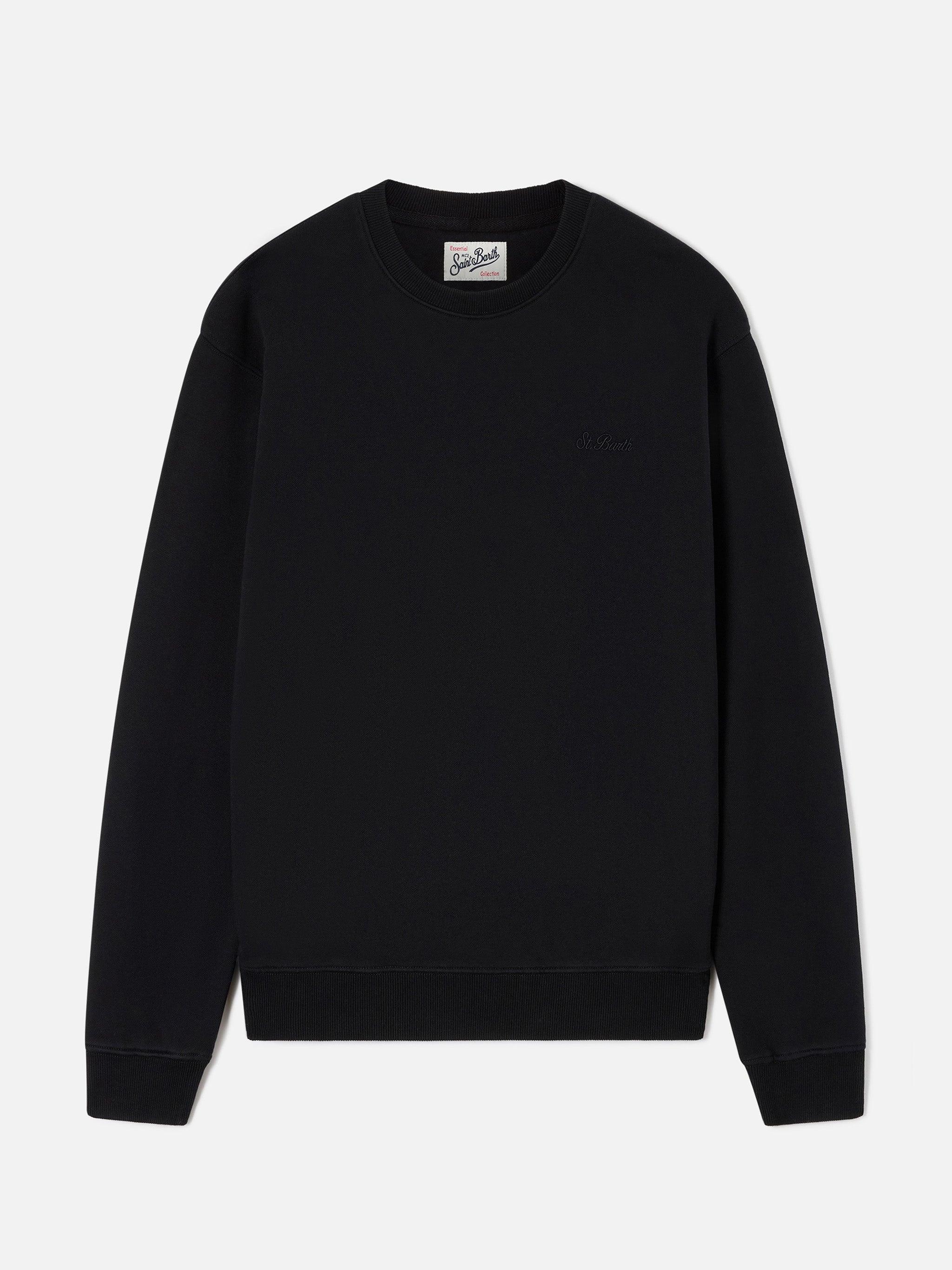 mc2-saint-barth-fourseason-felpa-girocollo-uomo-nera-in-cotone image 1