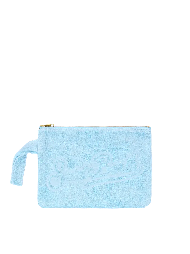mc2-saint-barth-pareasy-pochette-spugna-azzurra-20x25-cm-logo-jacquard image 1