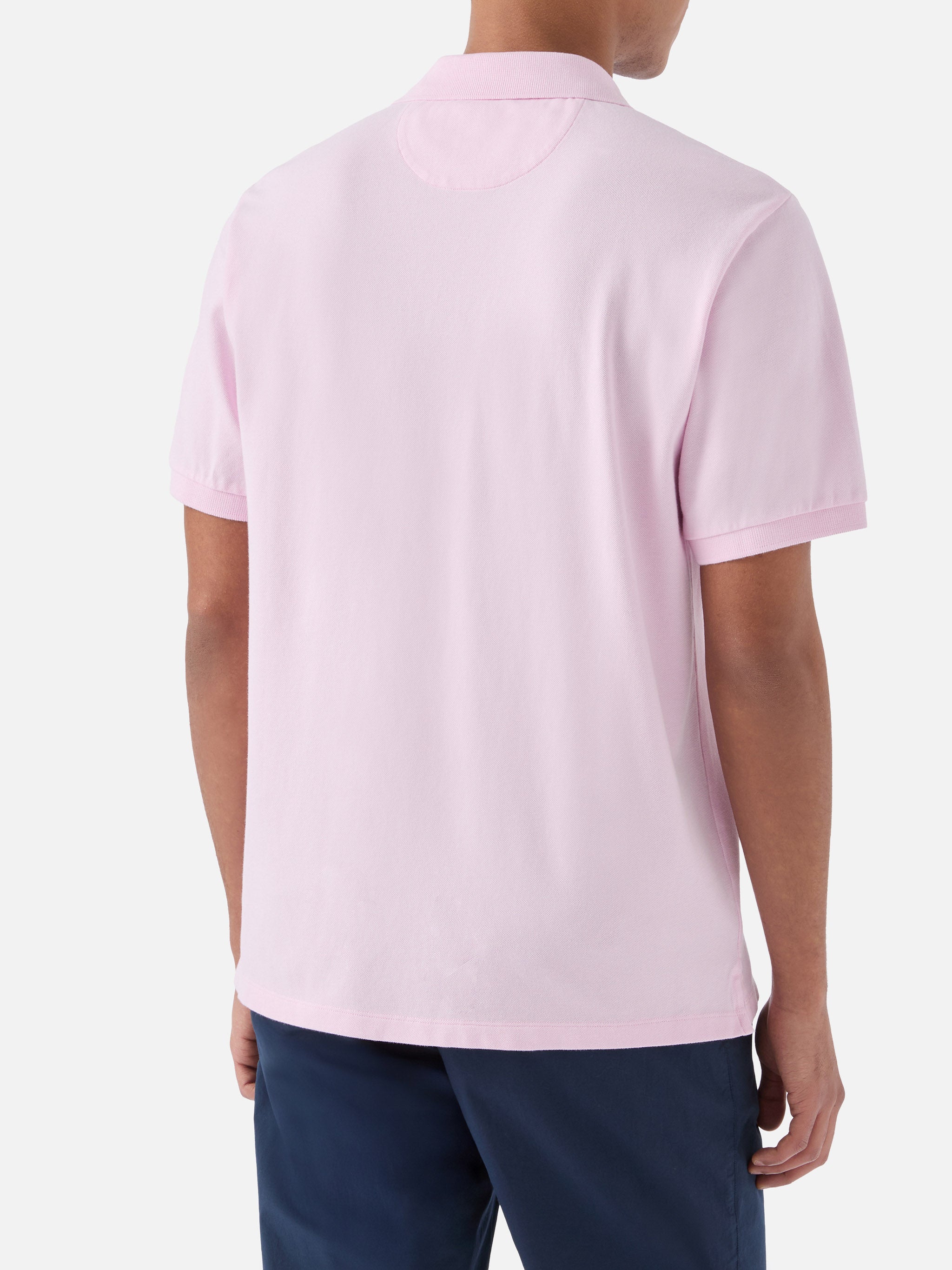 mc2-saint-barth-polo-uomo-charles-in-piquet-di-cotone-rosa image 3