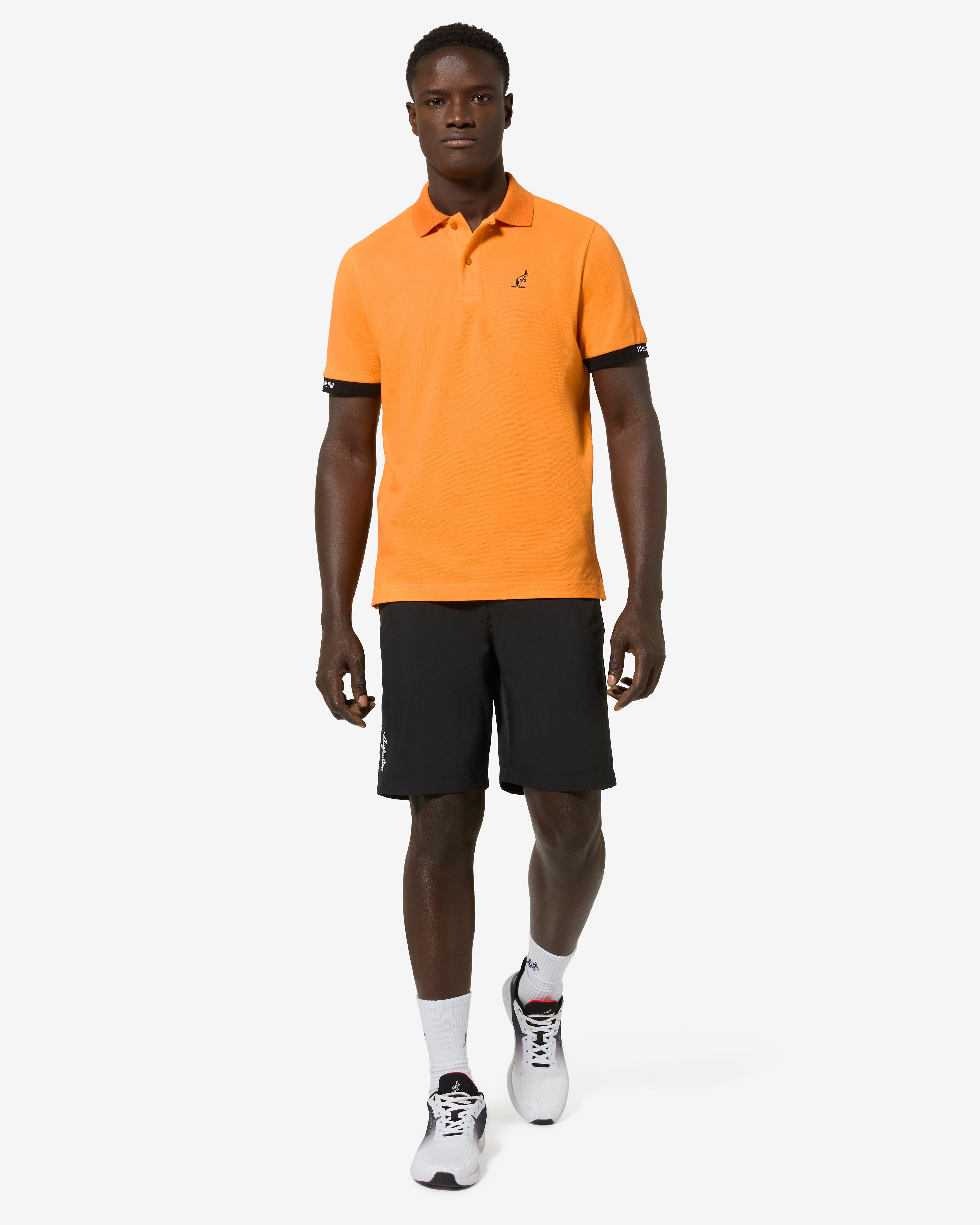 australian-collage-polo-shirt-arancio-acceso-polo-piquet-regular-fit image 2