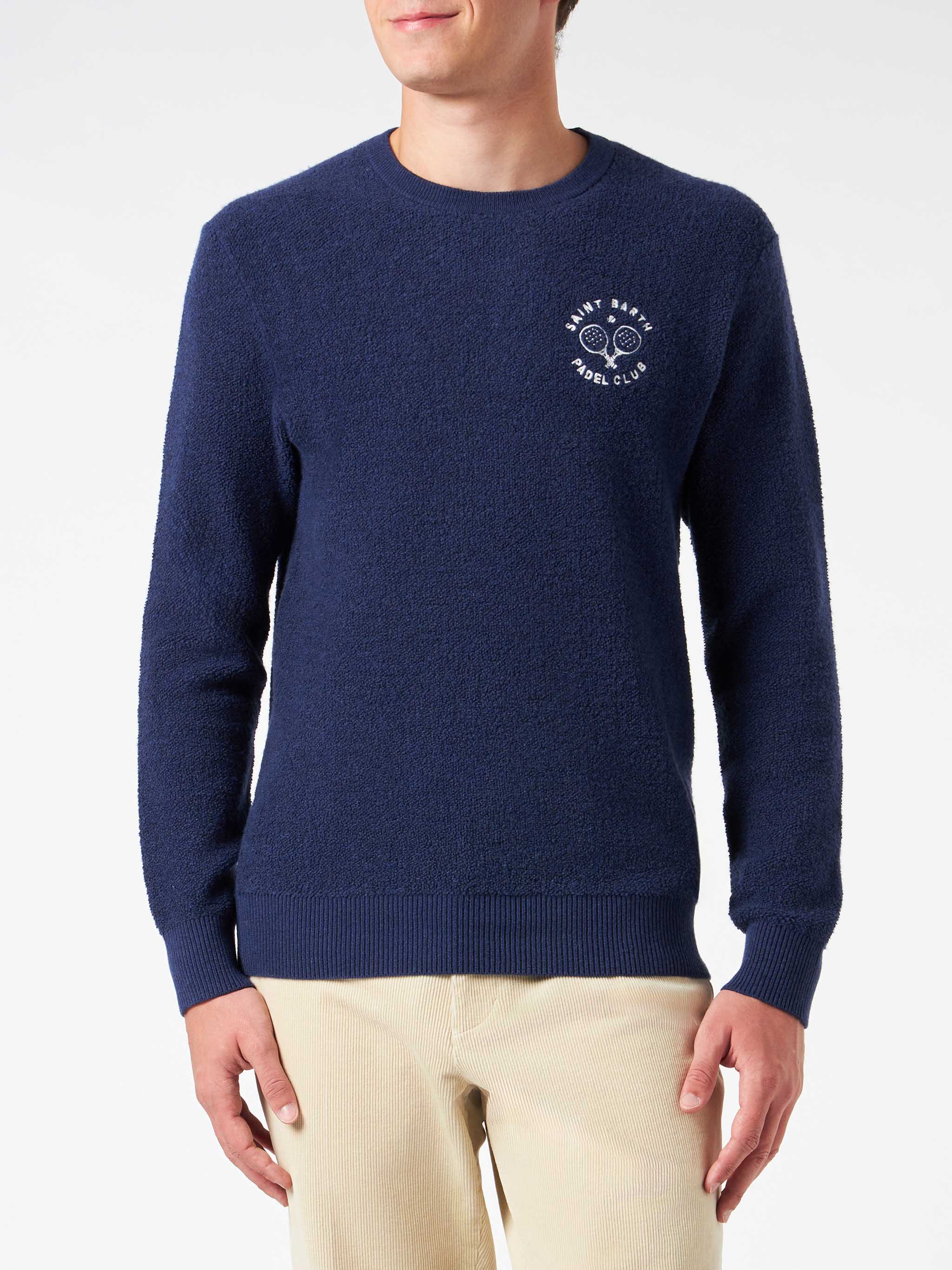 maglione-girocollo-mc2-saint-barth-heron-in-bluette-boucl-con-ricamo-saint-barth image 3