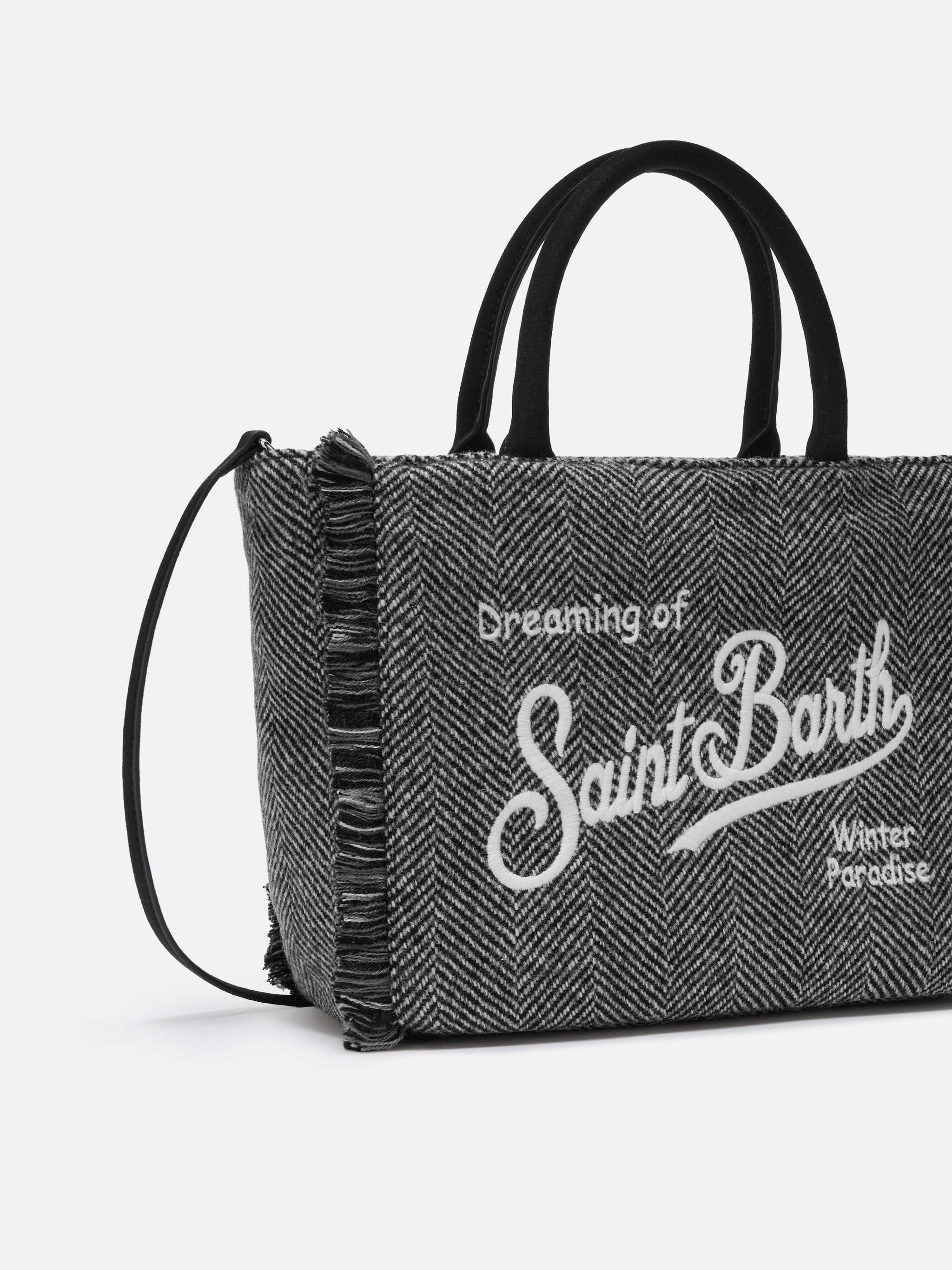 mc2-saint-barth-borsa-colette-wool-nero-e-grigio-con-motivo-spigato-e-tracolla-r image 3