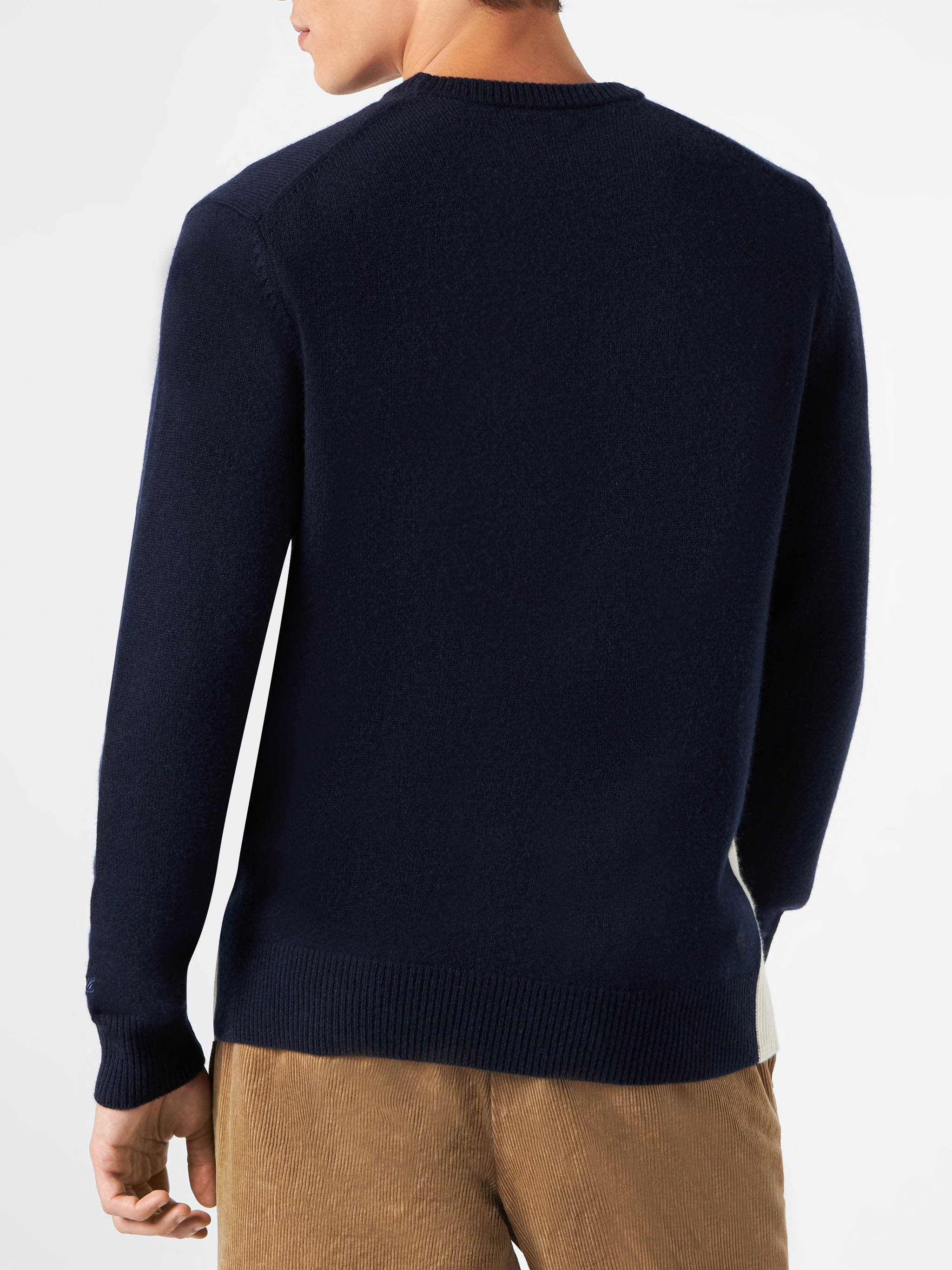 mc2-saint-barth-heron-maglia-uomo-misto-cashmere-blu-navy-postcard-courmayeur image 3