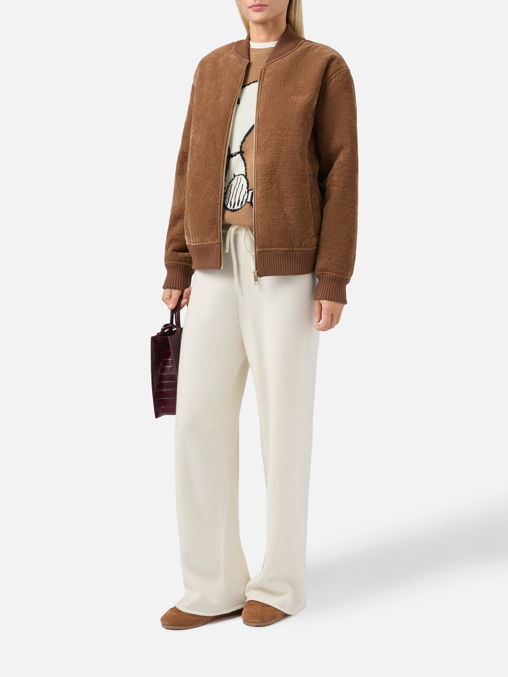 mc2-saint-barth-bomber-celia-in-corduroy-marrone-con-interno-teddy-zip-e-vestibi image 2