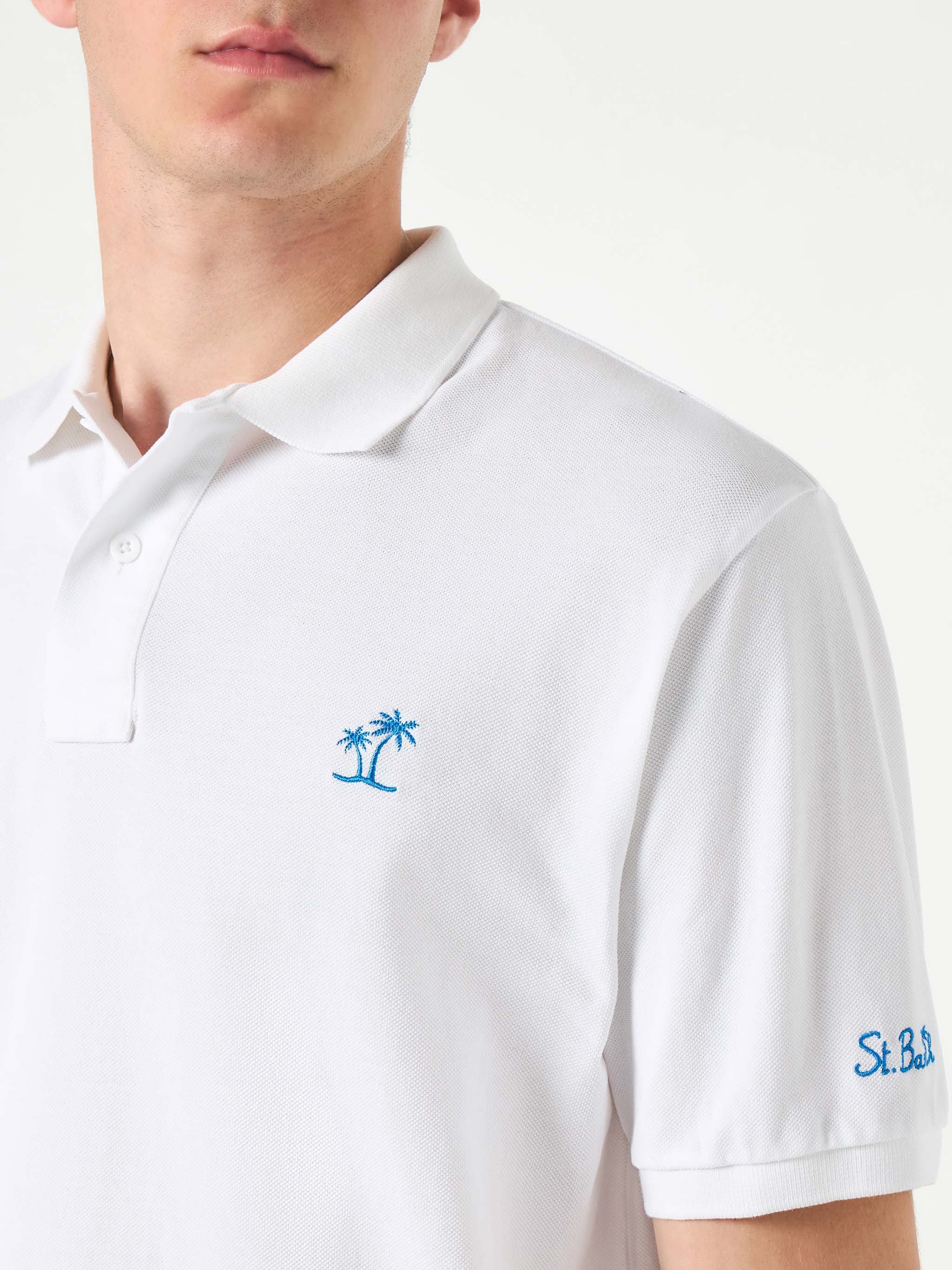 mc2-saint-barth-polo-uomo-piquet-bianco-logo-vintage-st-barth image 2