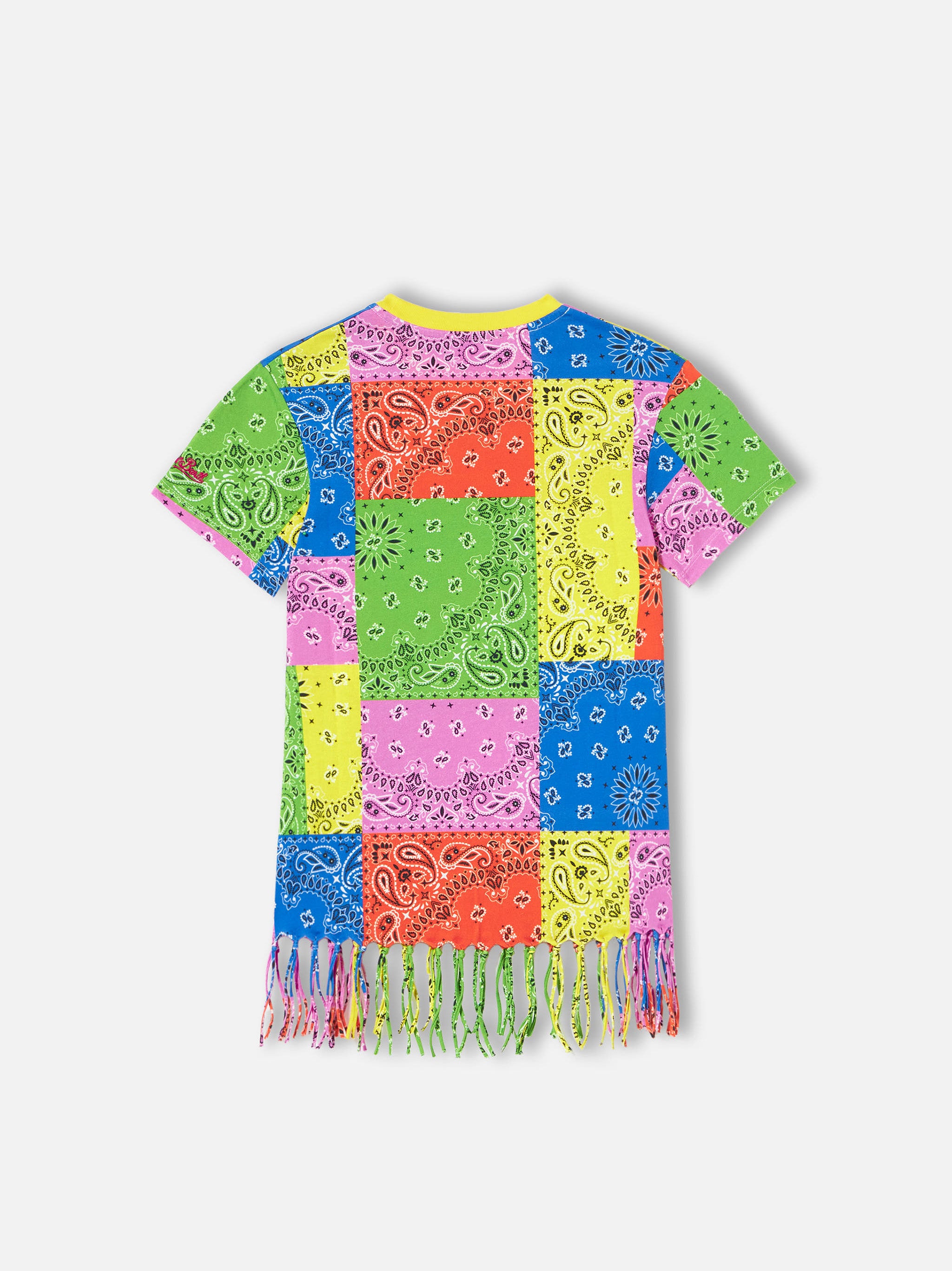mc2-saint-barth-abito-da-bambina-in-cotone-con-stampa-bandana-fluo image 3
