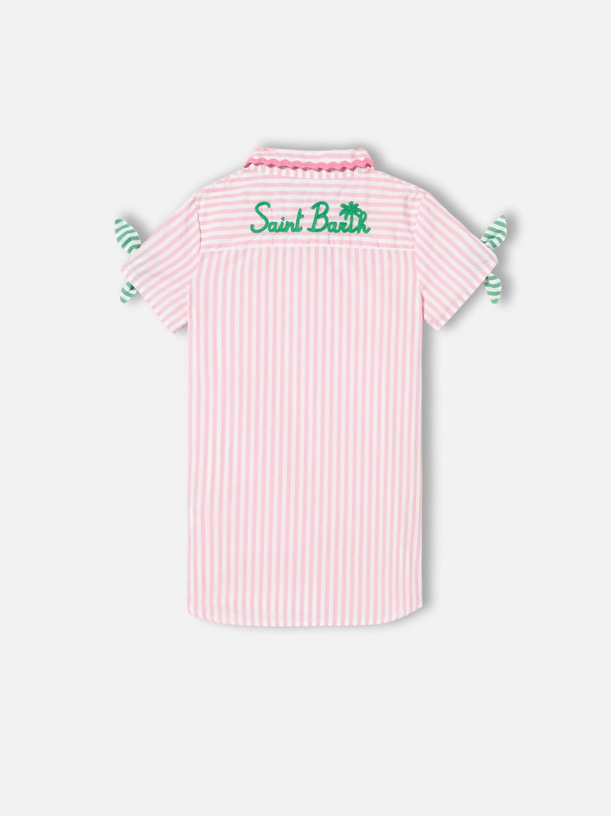 mc2-saint-barth-abito-chemisier-bambina-a-righe-fucsia-e-bianco-in-cotone image 1