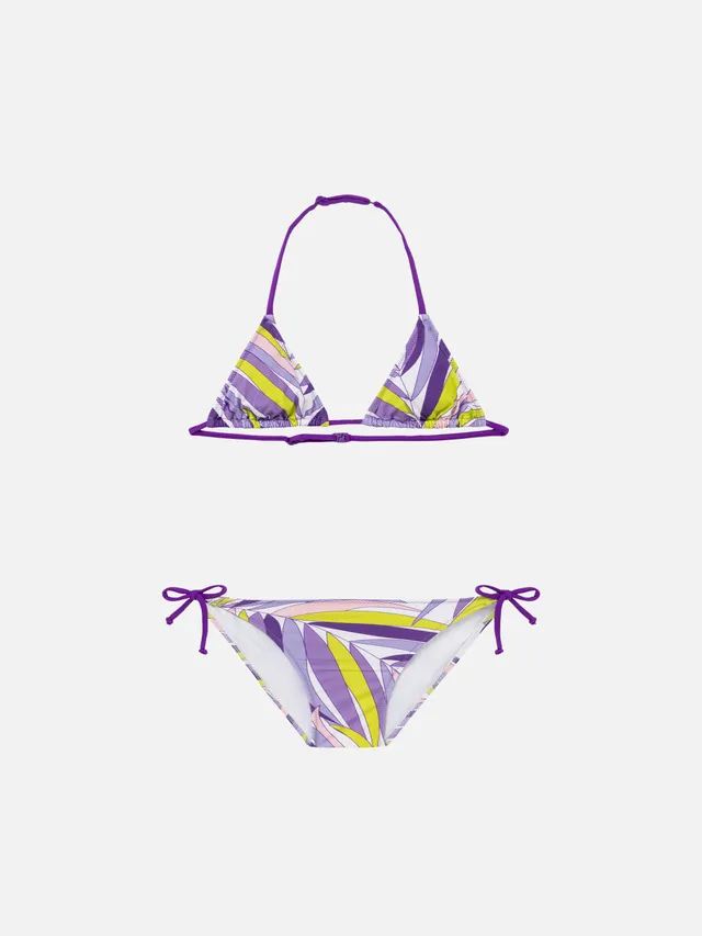 mc2-saint-barth-leah-bikini-bambina-triangolo-foglie-di-palma-rosa image 1