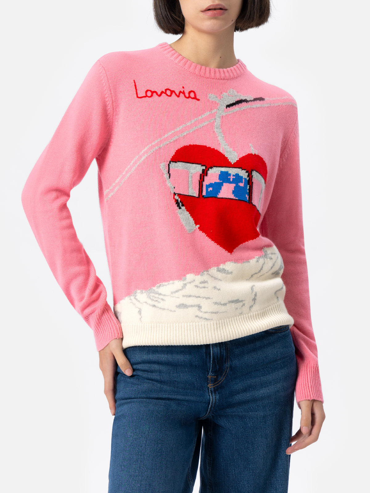 mc2-saint-barth-maglia-new-queen-donna-in-misto-cashmere-jacquard-postcard-rosa image 1