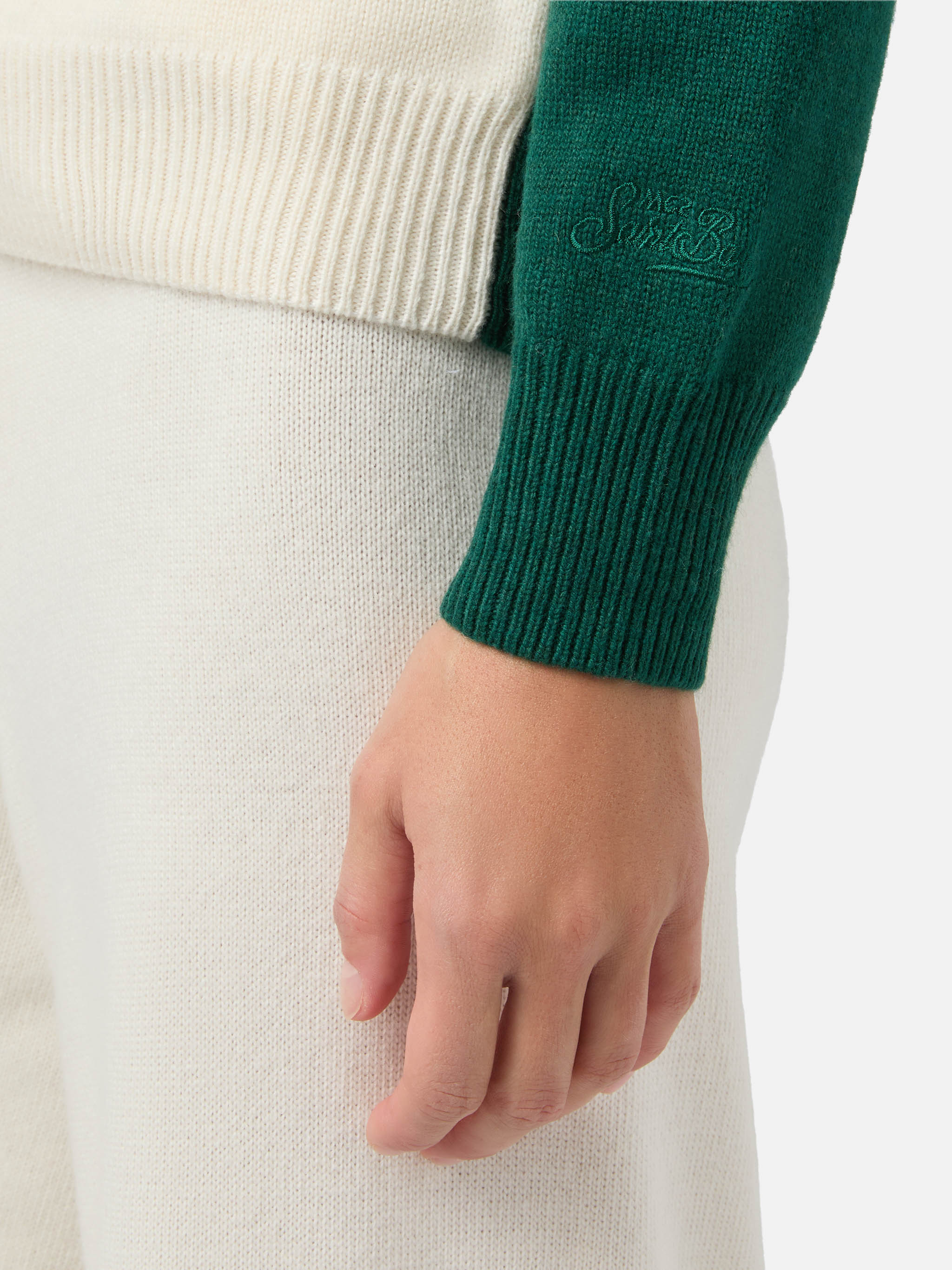 mc2-saint-barth-maglione-new-queen-in-misto-cashmere-verde-con-jacquard-cartolin image 4