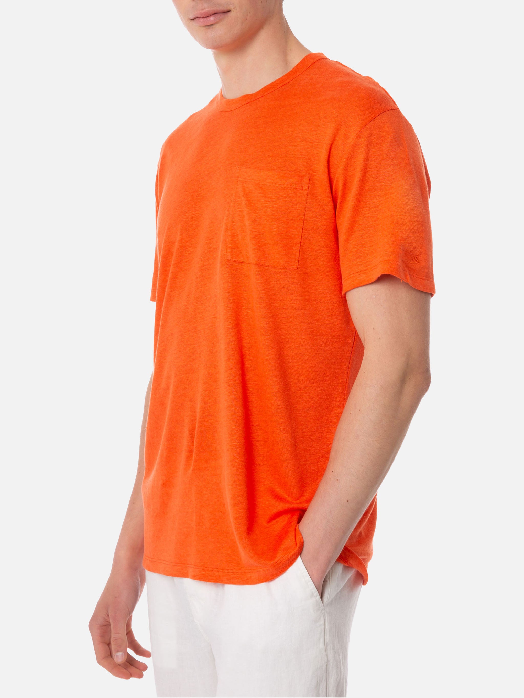 mc2-saint-barth-ecstasea-t-shirt-uomo-in-lino-arancione image 2