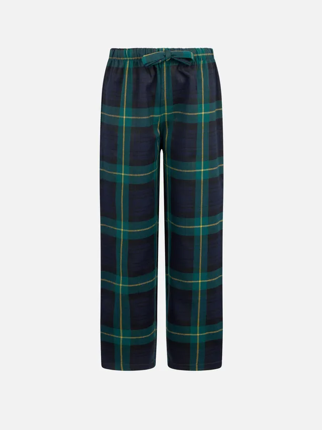 mc2-saint-barth-pantaloni-da-pigiama-bambino-con-stampa-tartan-blu-e-verde image 1