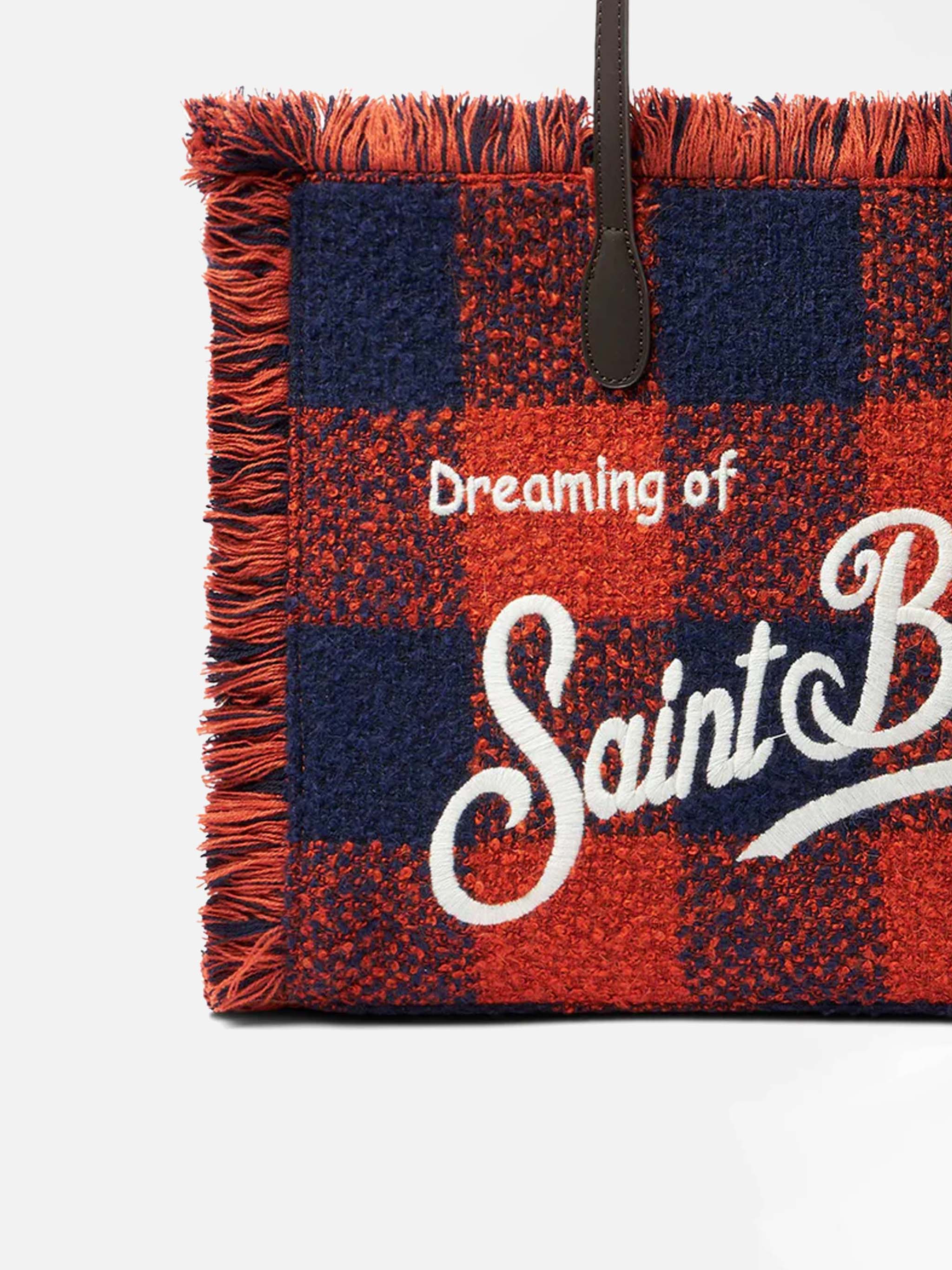 mc2-saint-barth-vanity-borsa-a-spalla-tote-40x32x20-cm-stampa-vichy-arancione-bl image 2