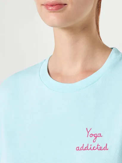 mc2-saint-barth-t-shirt-emilie-donna-in-cotone-verde-acqua-yoga-addicted image 1