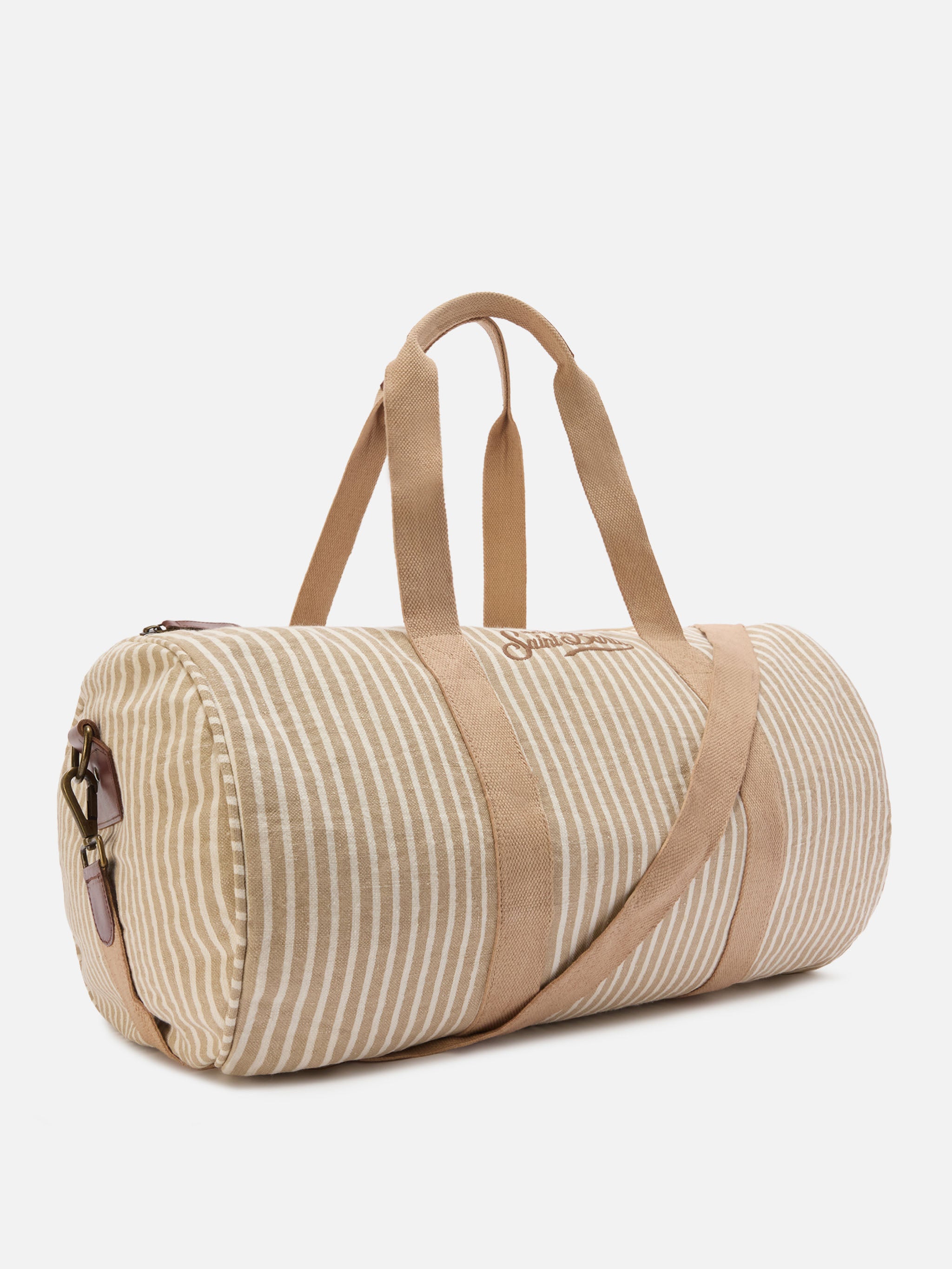 mc2-saint-barth-round-jetleg-borsone-viaggio-lino-rigato-beige-bianco image 3