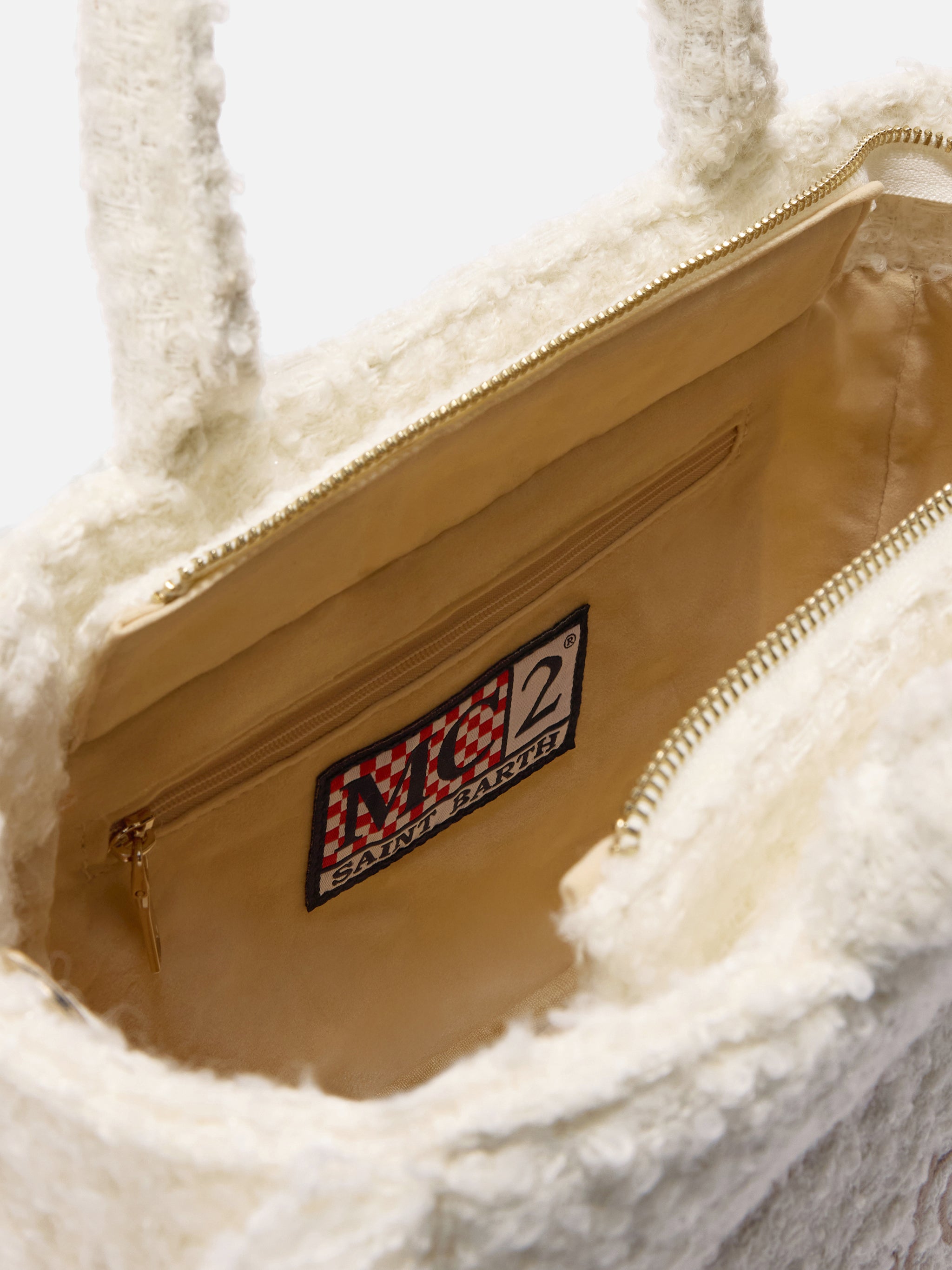 mc2-saint-barth-colette-borsa-a-mano-tweed-misto-lana-bianca image 5