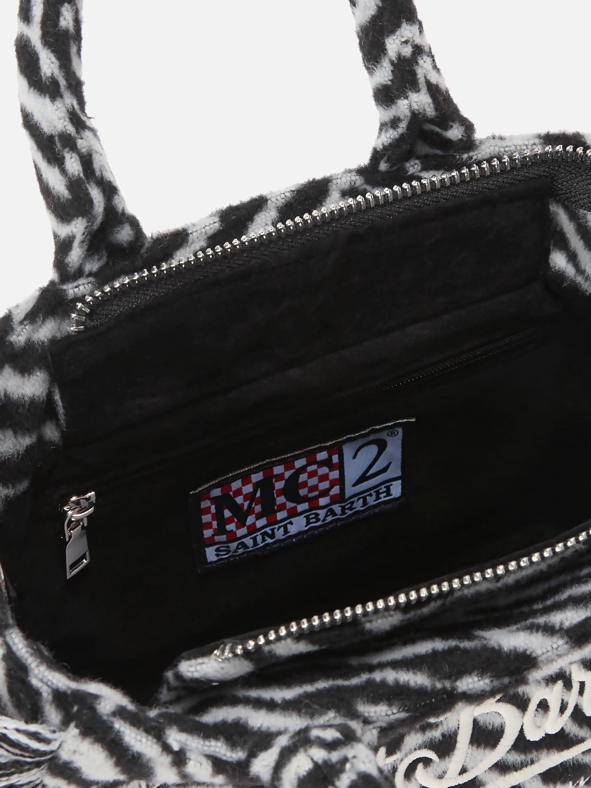 mc2-saint-barth-vanity-mini-felt-borsa-mini-zebra-bianco-nero image 5