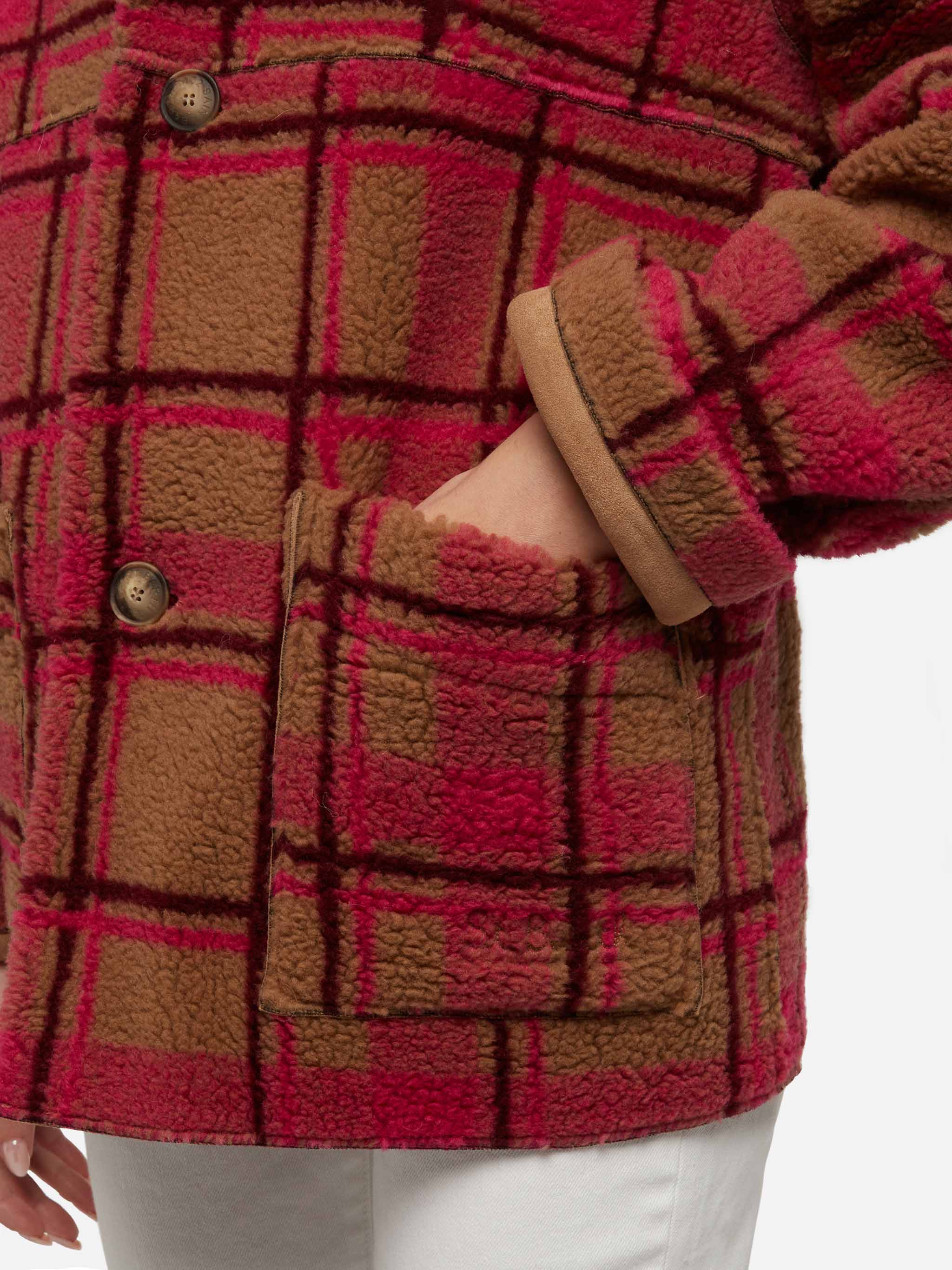 mc2-saint-barth-dorys-giacca-reversibile-effetto-shearling-stampa-tartan-oversiz image 4