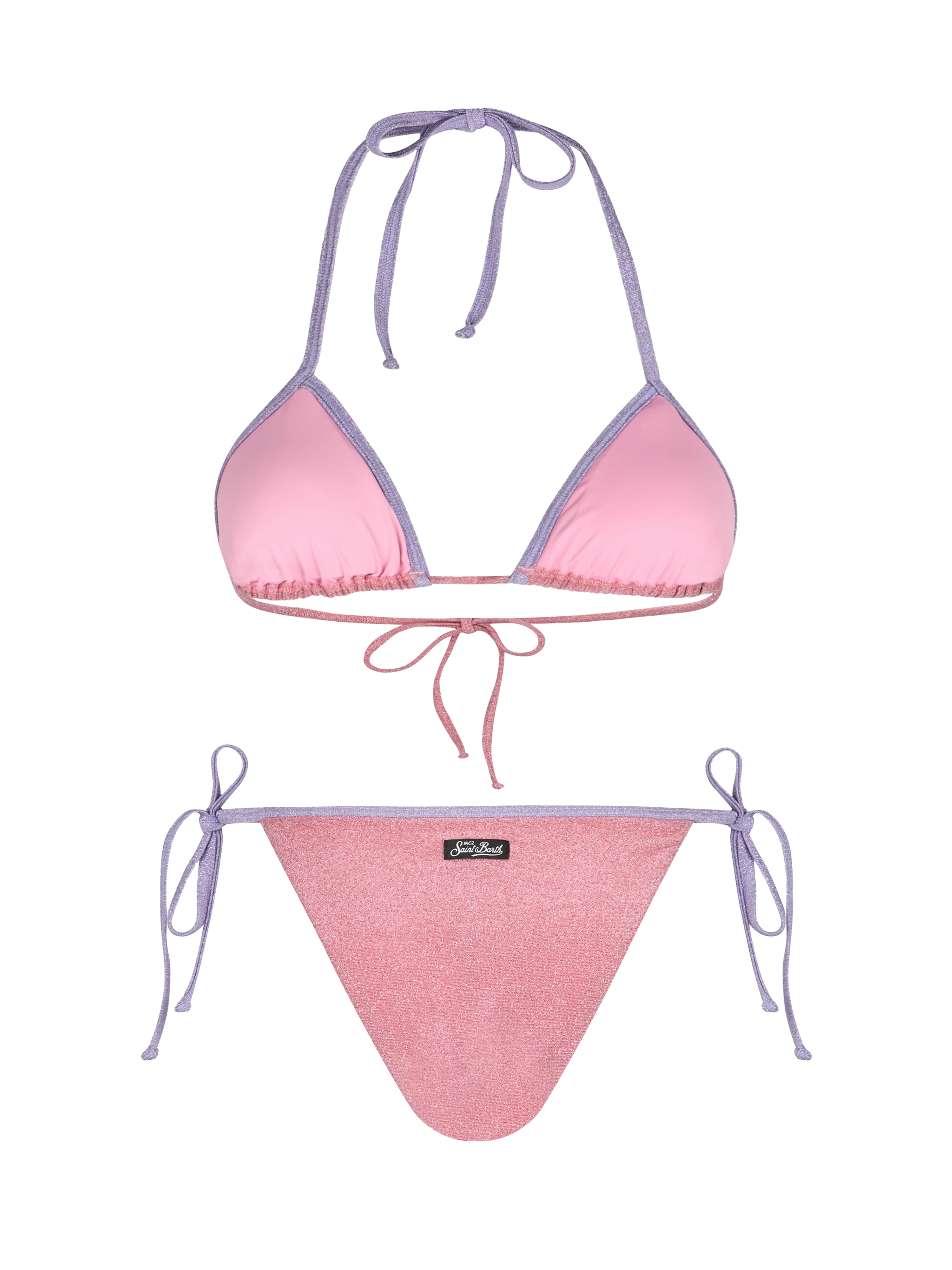 mc2-saint-barth-leah-marielle-bikini-donna-triangolo-lurex-rosa-con-piping image 3