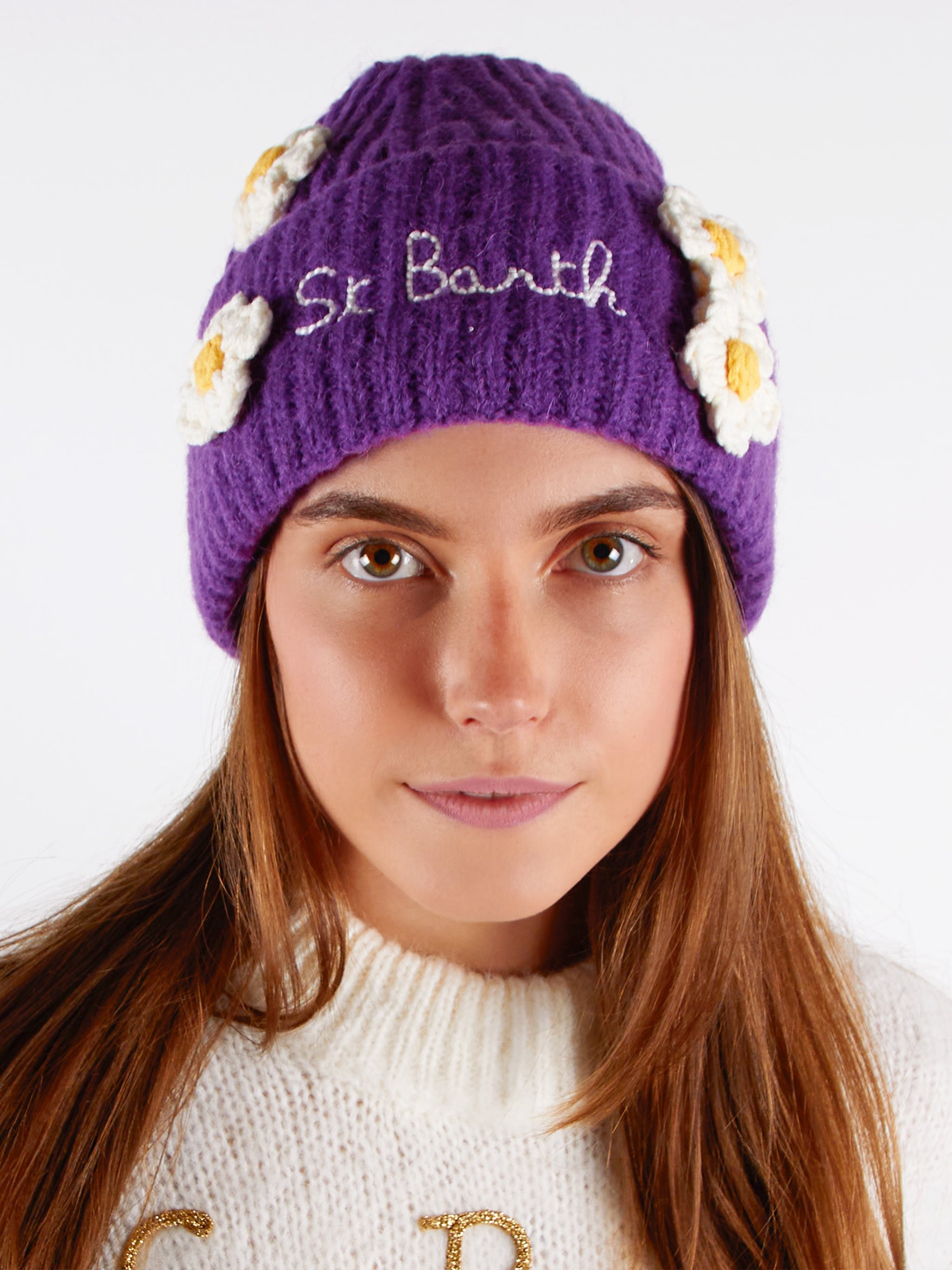 mc2-saint-barth-wengen-soft-weng023-berretto-donna-viola-con-margherite image 2