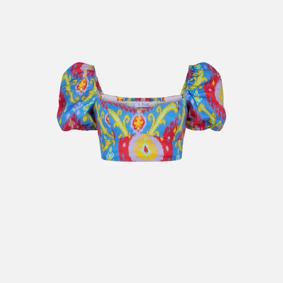 mc2-saint-barth-crop-top-in-lino-stampa-ikat-multicolore-donna image 1