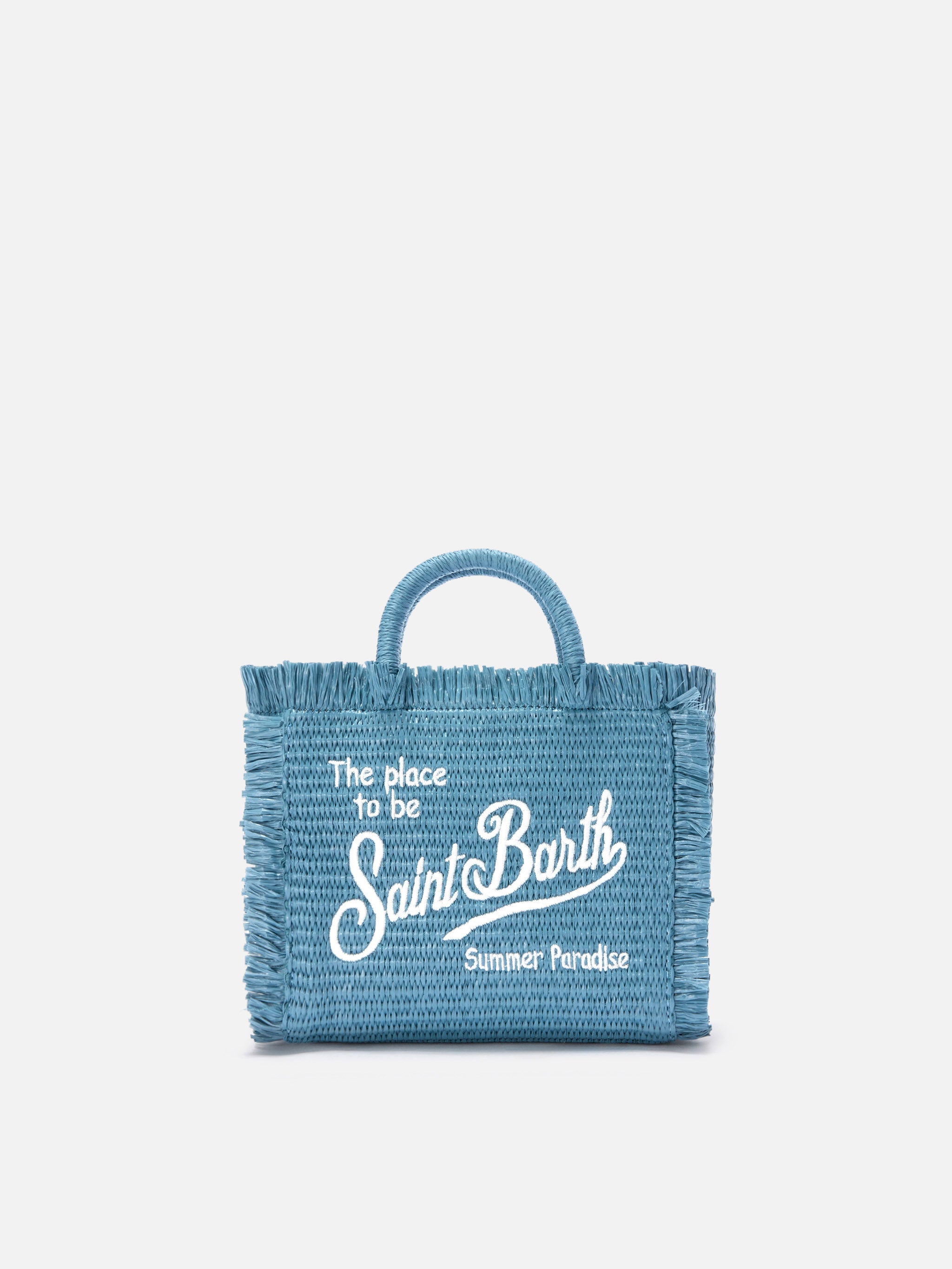 mc2-saint-barth-borsa-vanity-mini-azzurra-effetto-paglia-con-logo-ricamato image 1