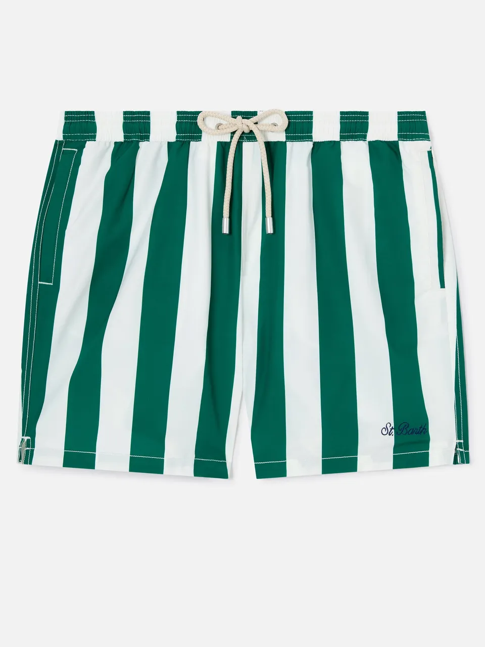 mc2-saint-barth-syros-costume-mare-uomo-rigato-bianco-verde-inglese image 1
