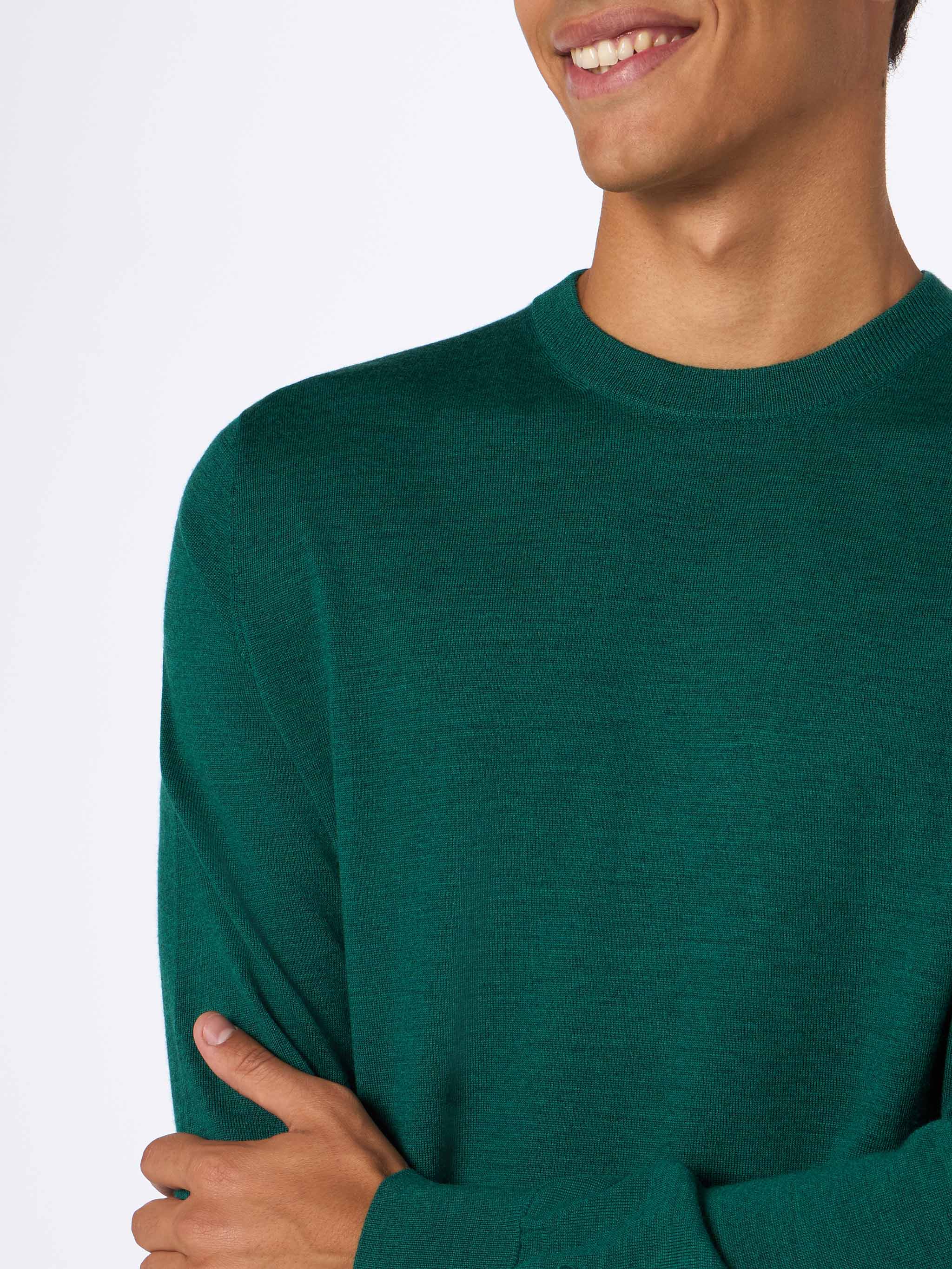 mc2-saint-barth-regent-maglione-girocollo-uomo-100-lana-merino-verde-inglese image 2