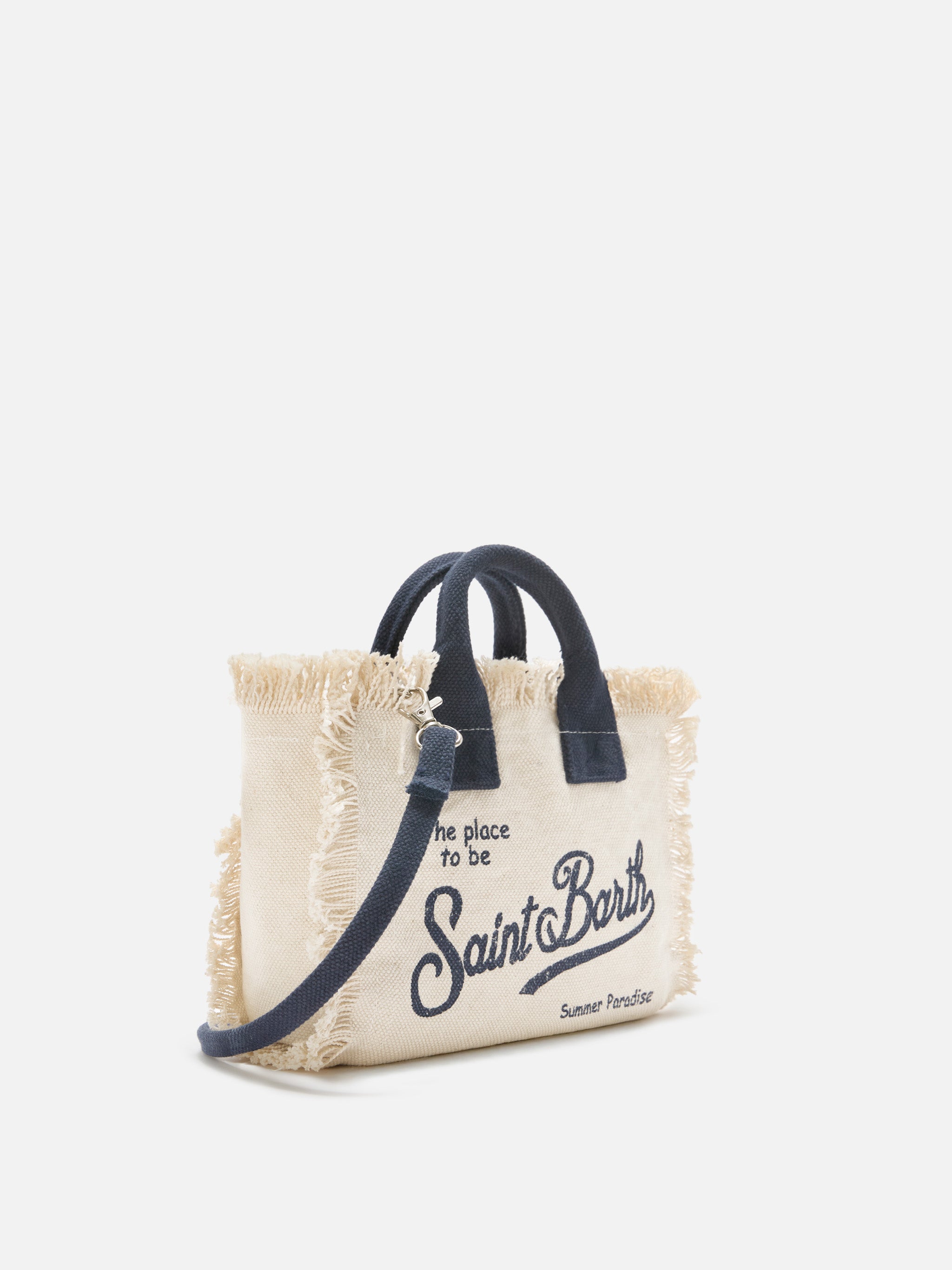 mc2-saint-barth-vanity-mini-borsa-canvas-bianca-con-blu-e-frange image 3