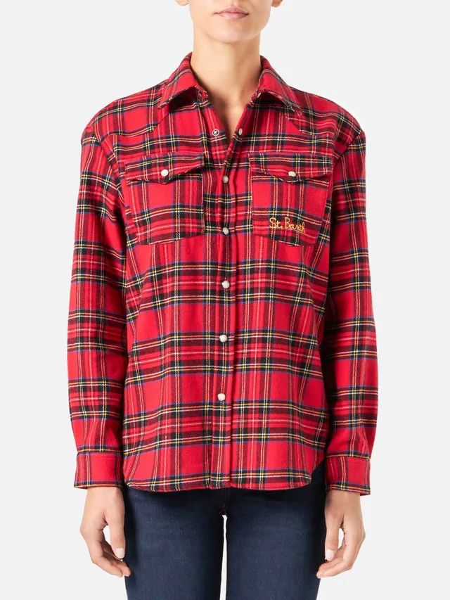 mc2-saint-barth-camicia-seattle-in-flanella-fantasia-tartan-rossa image 1