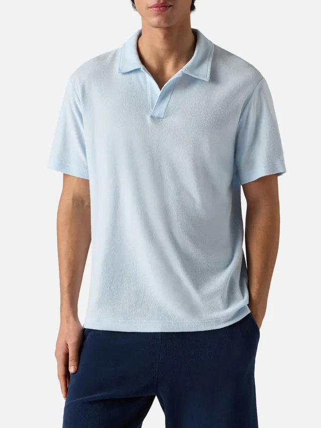 mc2-saint-barth-polo-jeremy-polo-uomo-in-cotone-effetto-spugna-azzurra-fit-regol image 1