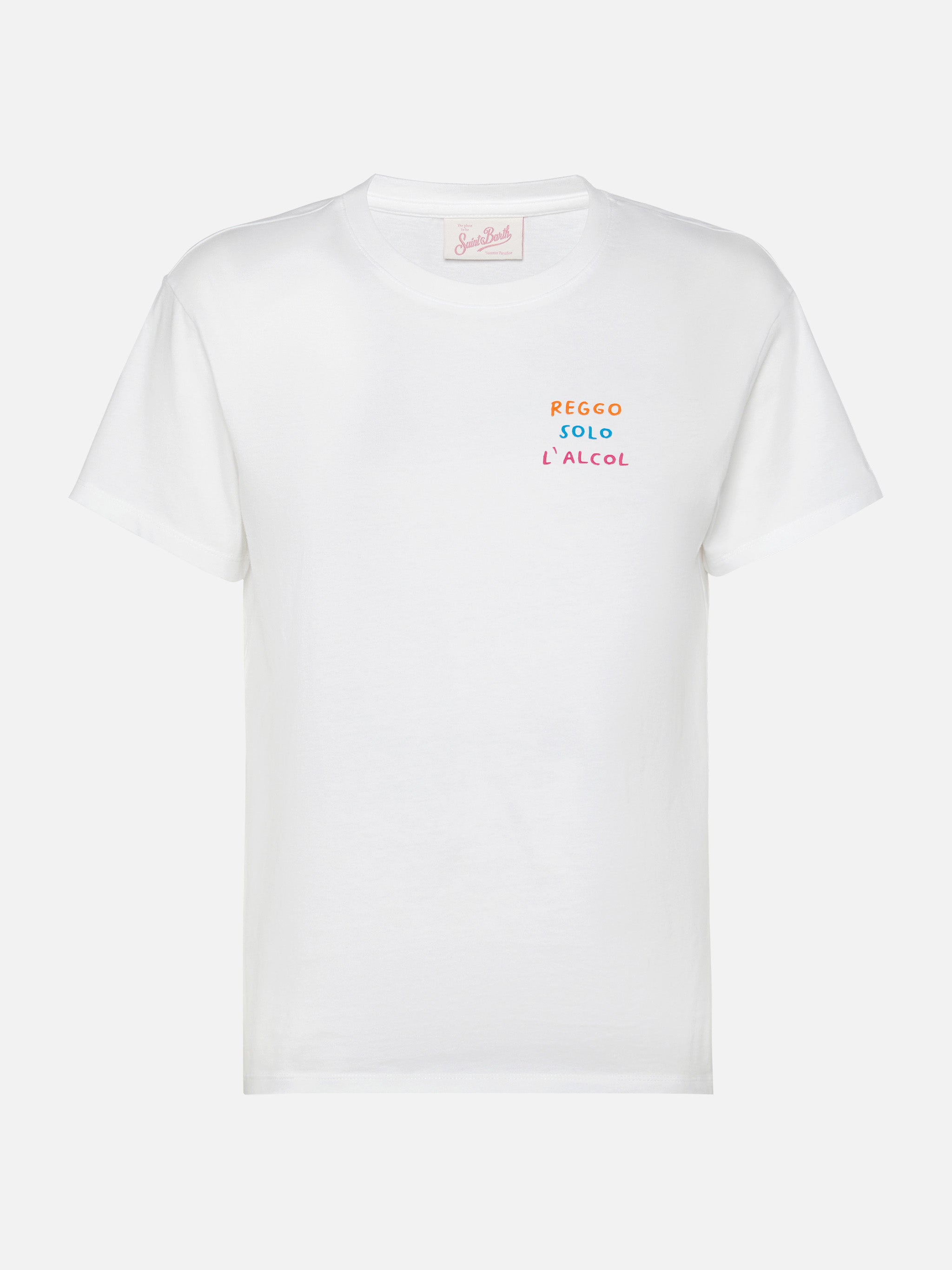 mc2-saint-barth-emilie-t-shirt-donna-cotone-bianca-ricamo-reggo-solo-alcool image 4