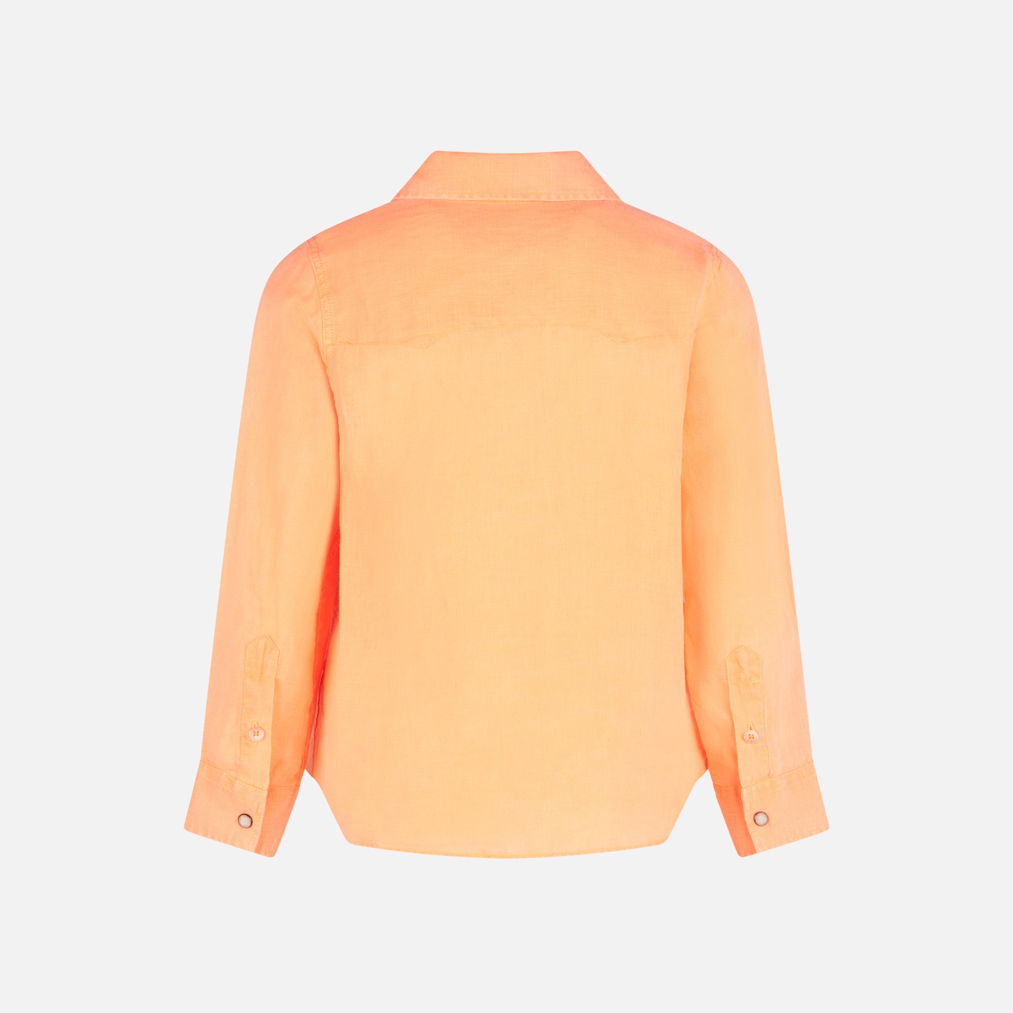 mc2-saint-barth-camicia-bambino-in-lino-arancione-fluo-stile-texano image 3