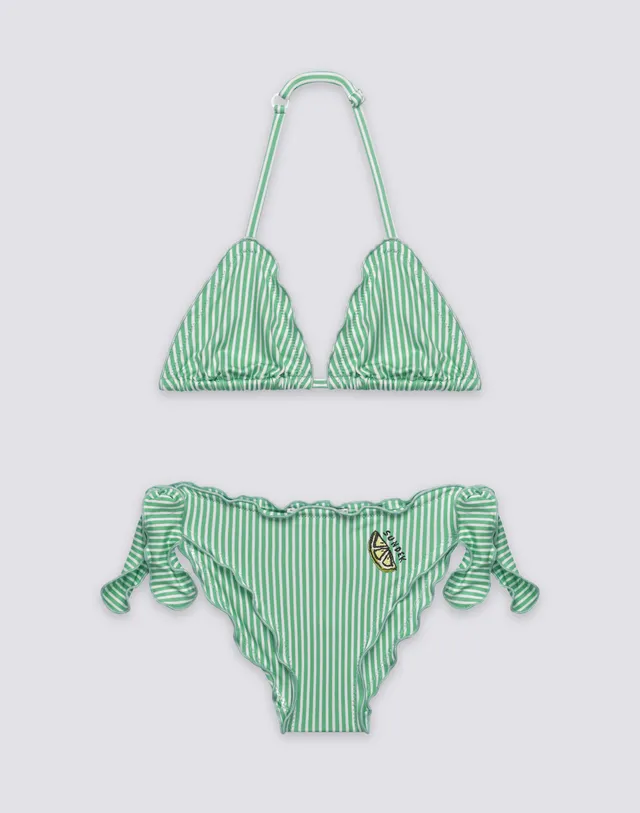 sundek-jennifer-mini-magnolia-bikini-bambina-juicy-stripes-con-ricamo-frutta image 1