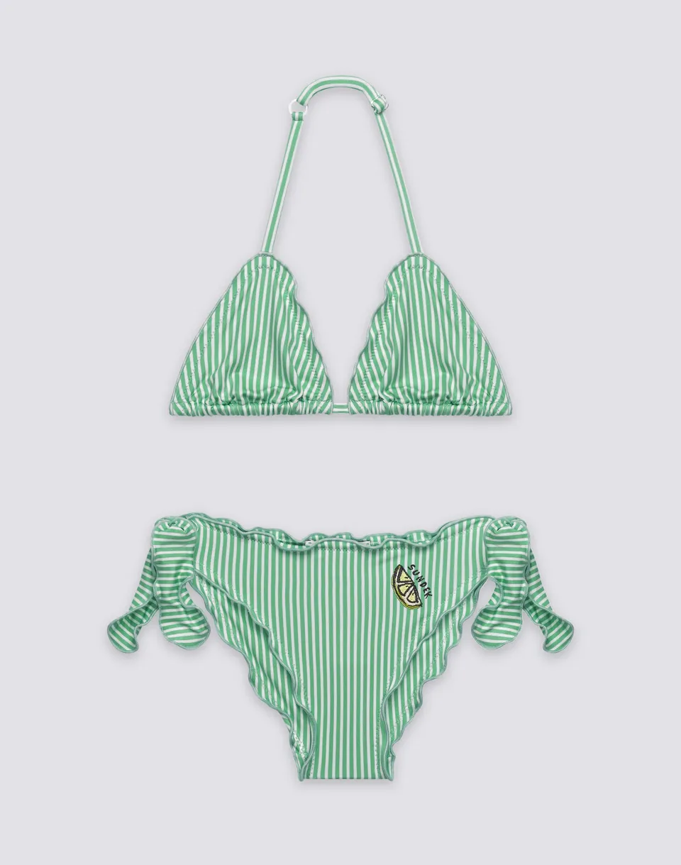 sundek-jennifer-mini-magnolia-bikini-bambina-juicy-stripes-con-ricamo-frutta image 1