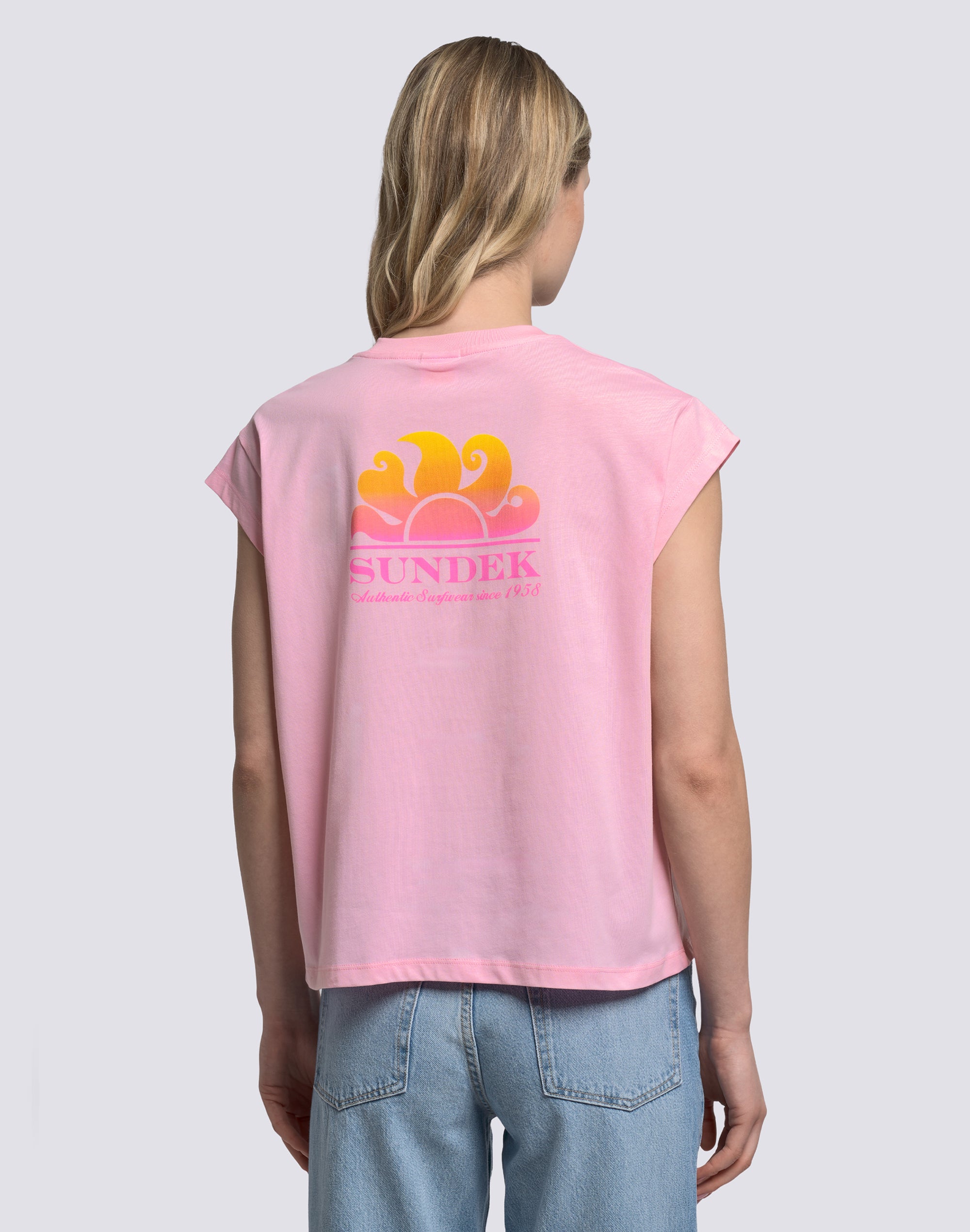 sundek-t-shirt-donna-stampa-degrad-top-boxy-goldenwave image 4