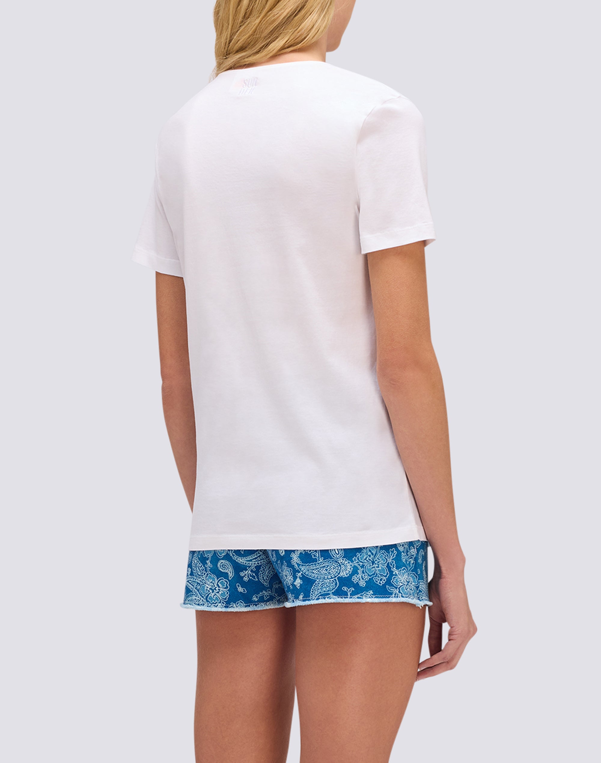 sundek-t-shirt-donna-collo-ampio-con-nodo-frontale image 2