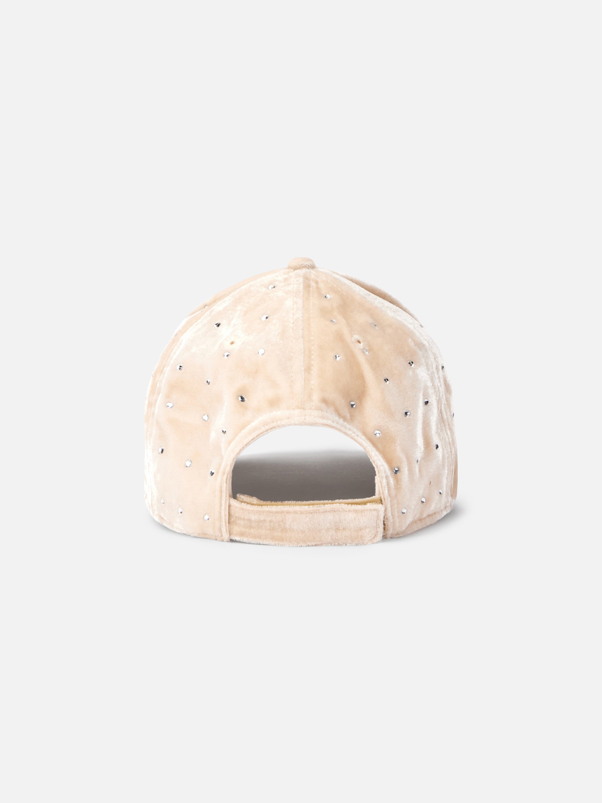mc2-saint-barth-cappellino-baseball-in-velluto-beige-logo-strass image 2