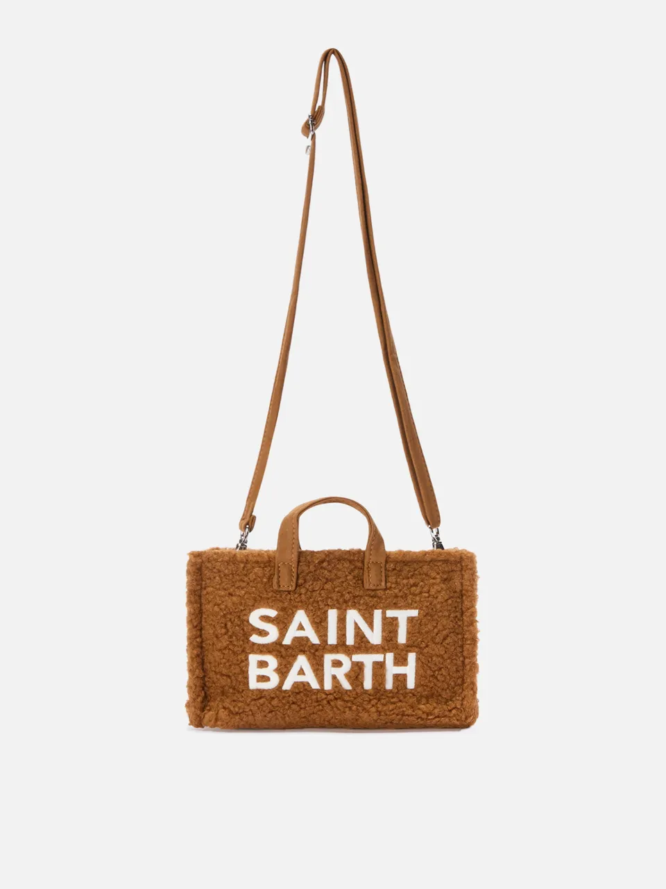mc2-saint-barth-phone-bag-teddy-mini-borsa-telefono-sherpa-marrone image 1