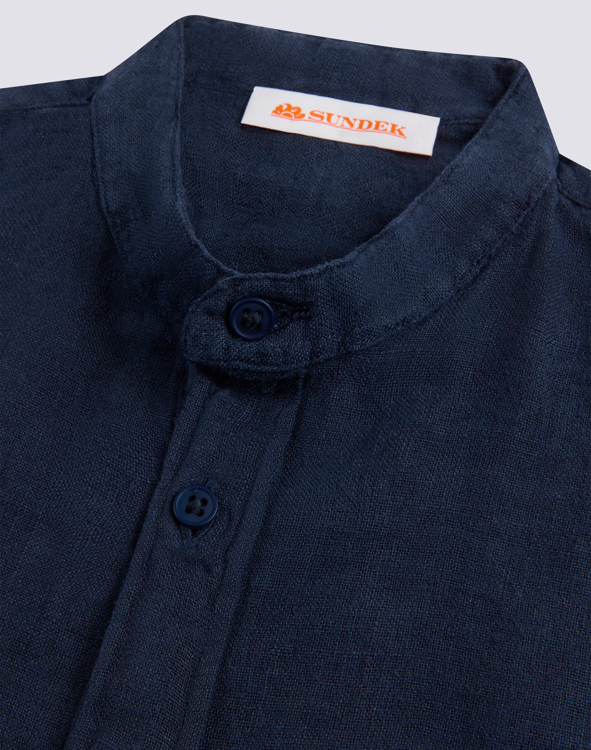 sundek-camicia-bambino-in-lino-collo-coreana-tinto-pezza image 3