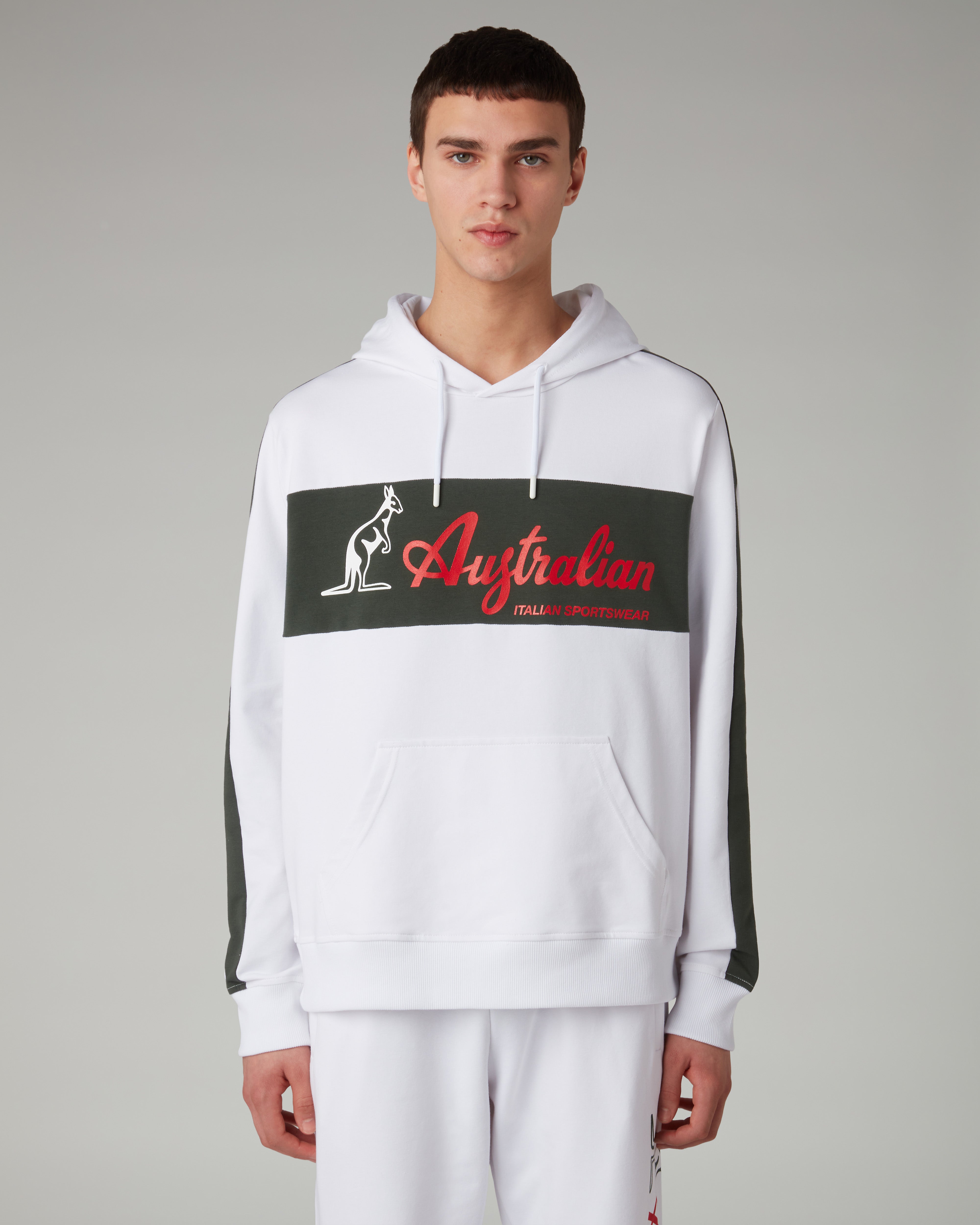 australian-elio-hoodie-felpa-cappuccio-bianca image 1