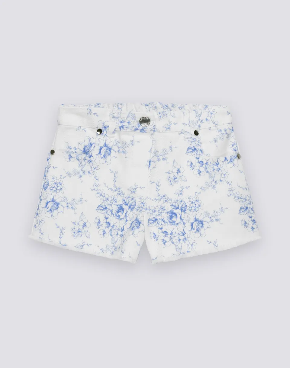 sundek-shorts-bambina-a-taglio-vivo-in-bull-cotone-stampa-rose-de-joie-g397wkcb6 image 1