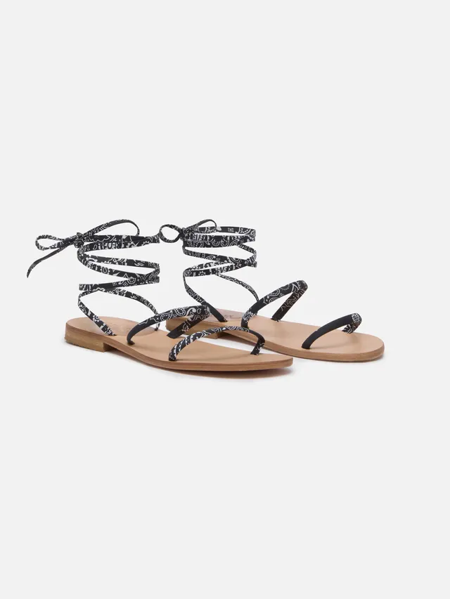 mc2-saint-barth-caprese-wrap-flat-sandals-nero-stampa-bandana image 1