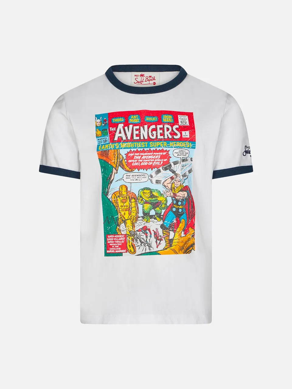 mc2-saint-barth-t-shirt-bambino-cotone-bianca-stampa-avengers-edizione-speciale- image 1