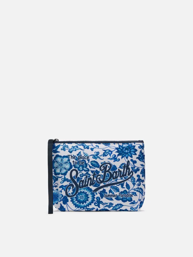 mc2-saint-barth-pochette-aline-in-scuba-stampa-maiolica-fiorata-blu image 1