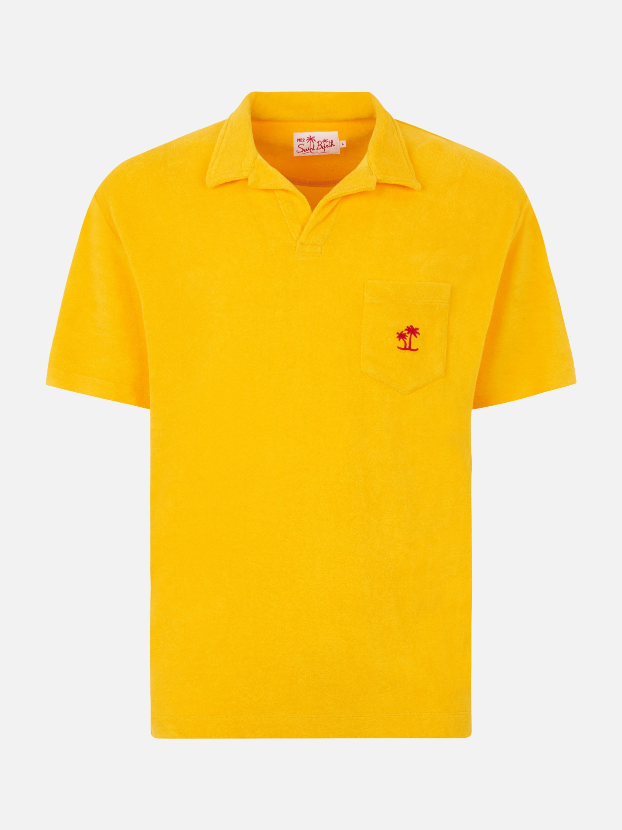 mc2-saint-barth-powel-polo-uomo-in-spugna-gialla image 4
