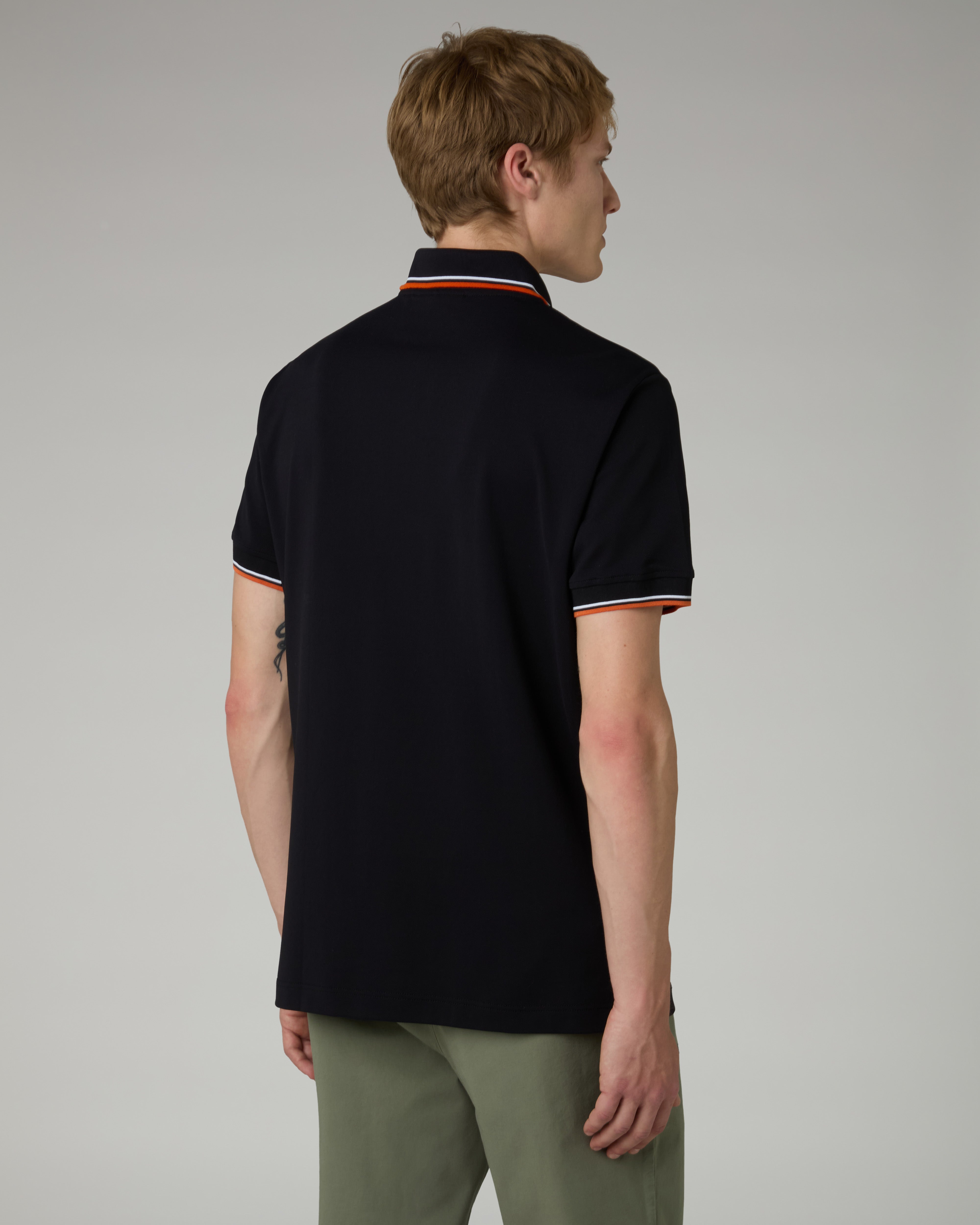 australian-2-stripes-polo-shirt-piquet-nero image 3
