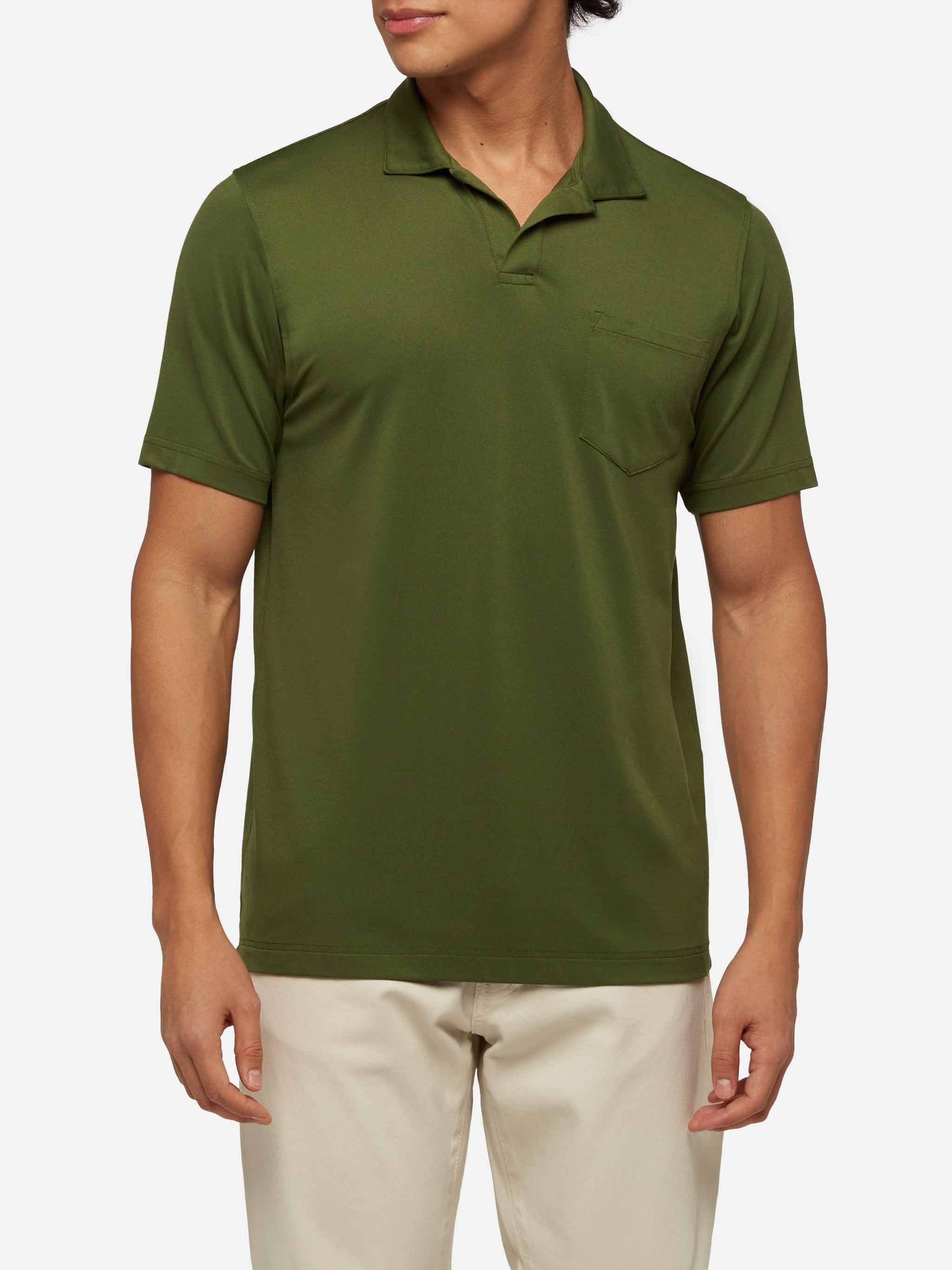 mc2-saint-barth-polo-camber-in-piqu-tecnico-verde-militare-tinta-unita-uomo-mezz image 1